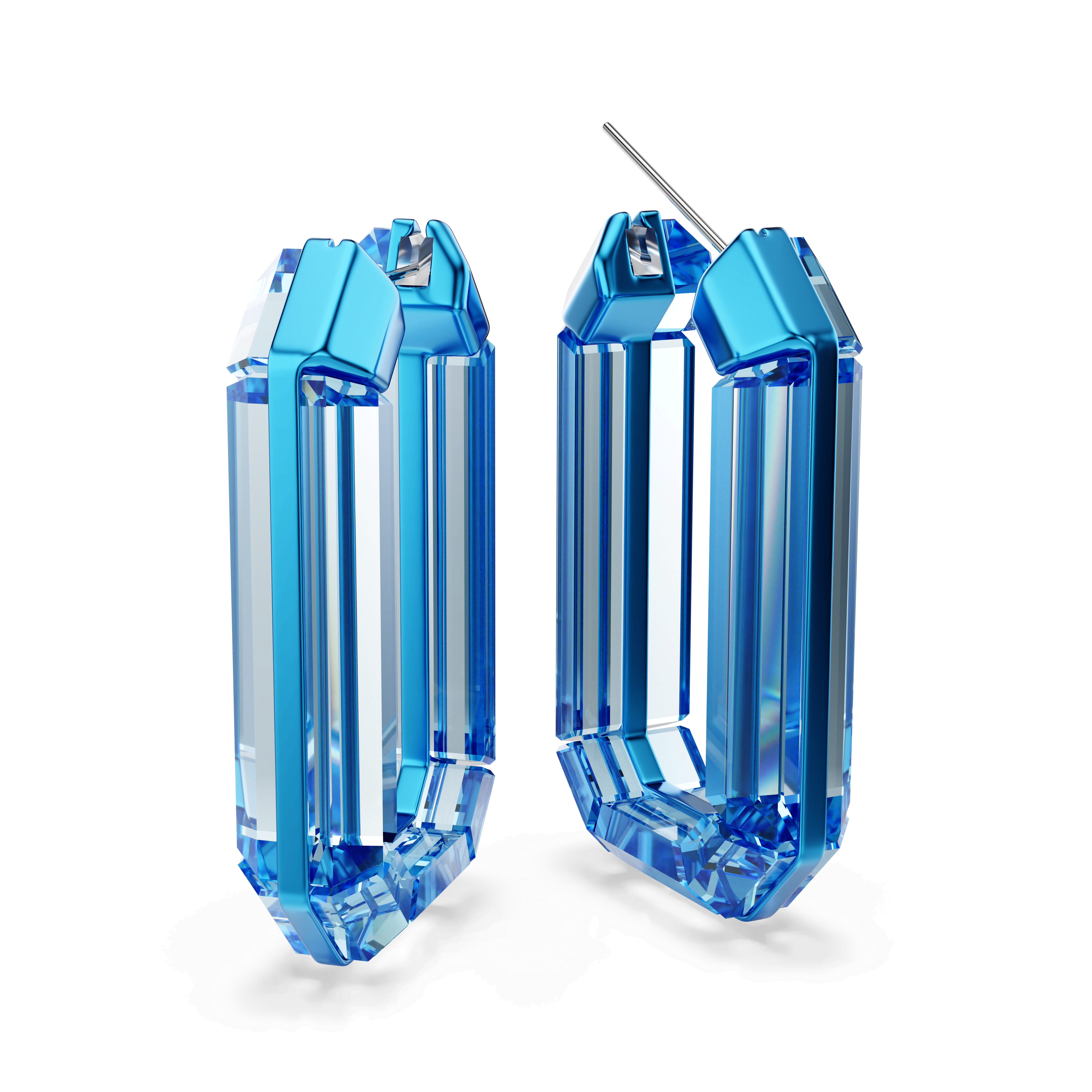 עגילי חישוק Lucent בצבע כחול