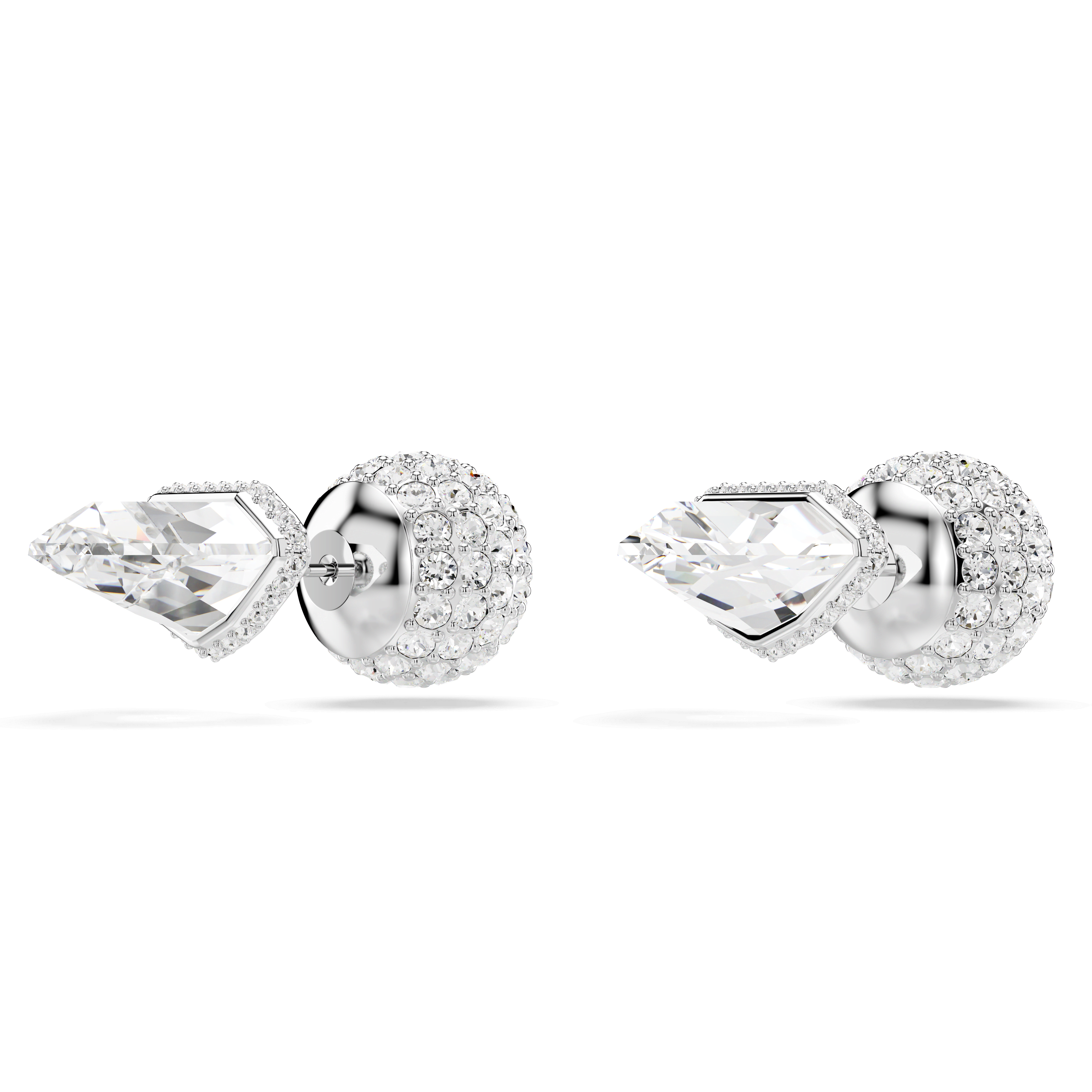 עגילים צמודים Lucent בצבע לבן בציפוי רודיום