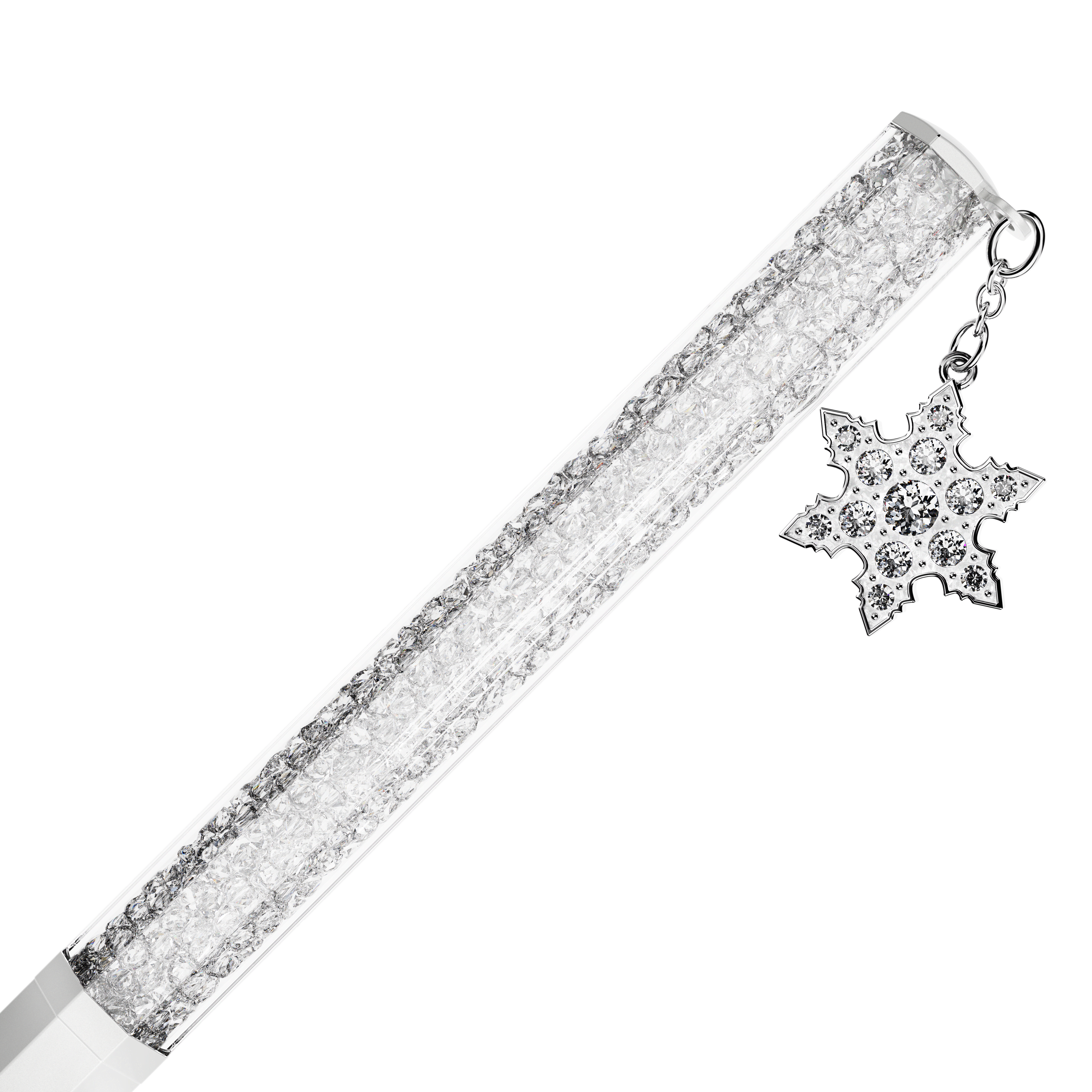 עט כדורי Crystalline בצבע לבן