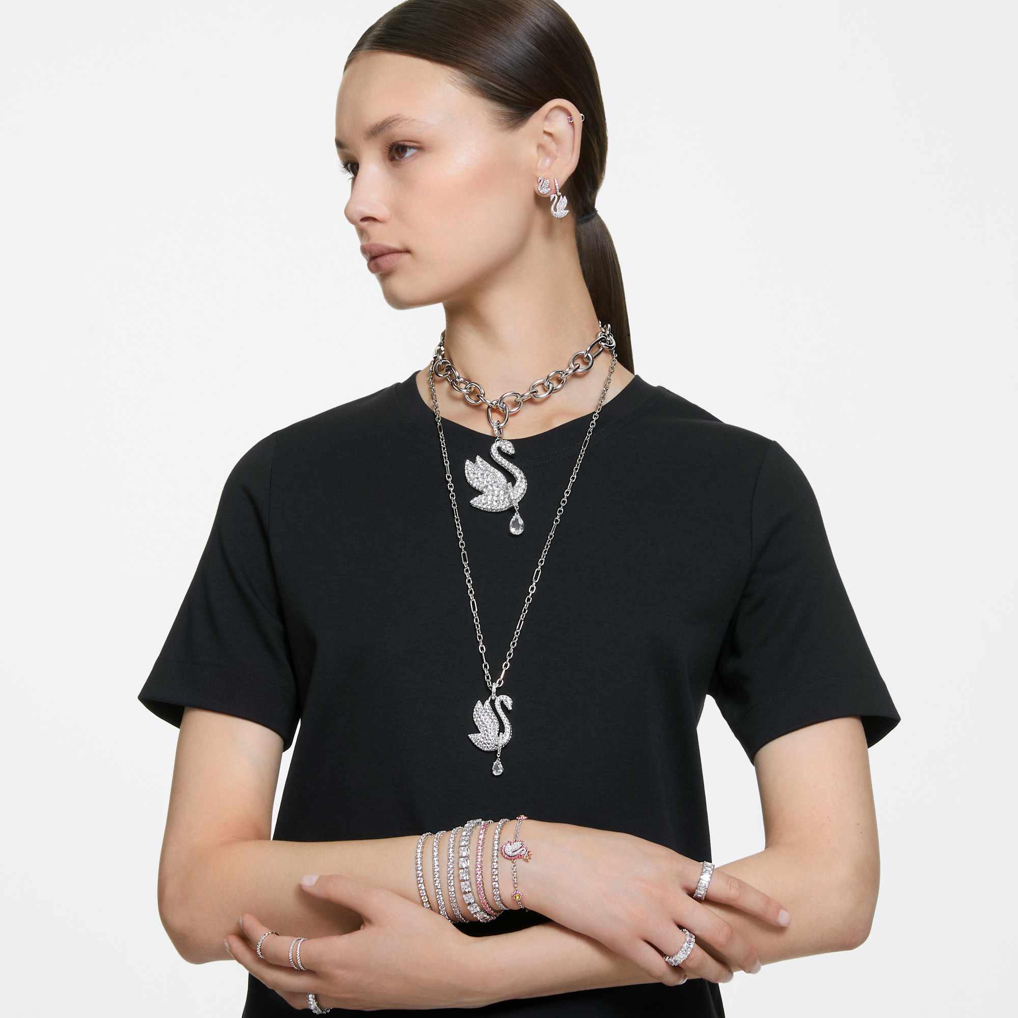 טבעת Vittore בציפוי רודיום מבריק SWAROVSKI