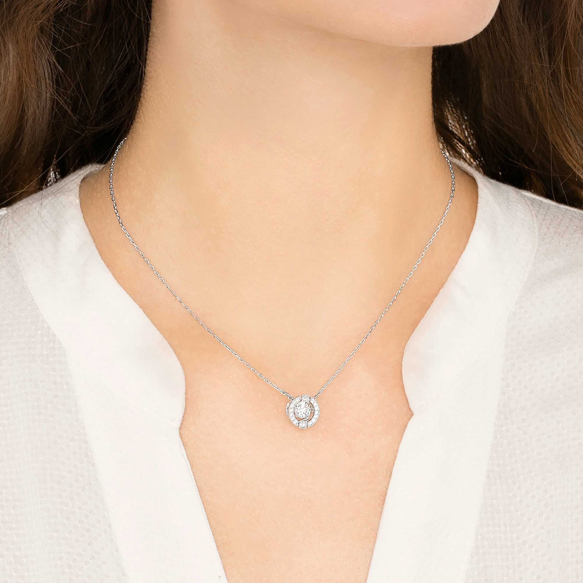 שרשרת Sparkling Dc בציפוי רודיום מבריק SWAROVSKI