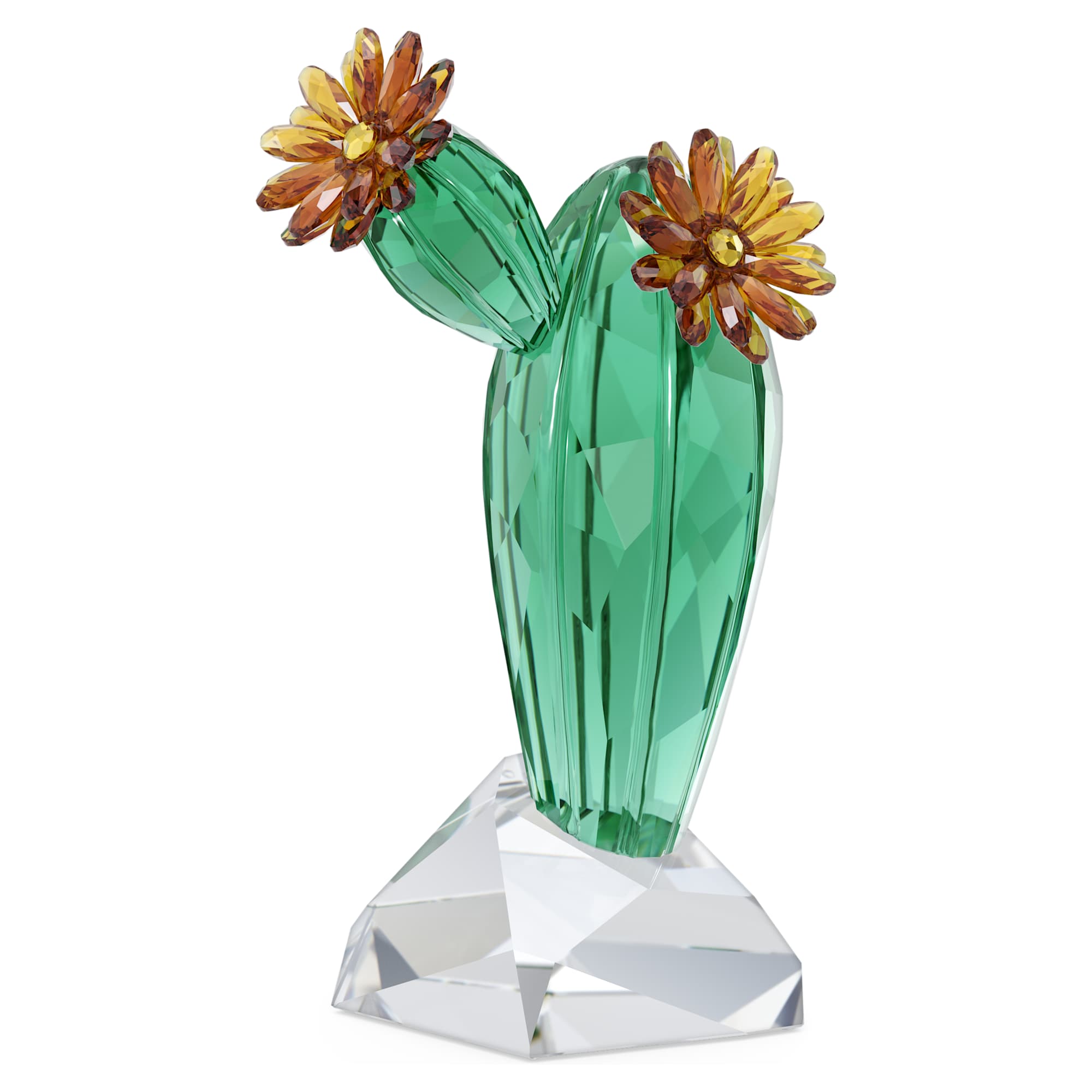 מינאטורות קריסטל Crystal Flowers Golden Yellow Cactus ירוק SWAROVSKI