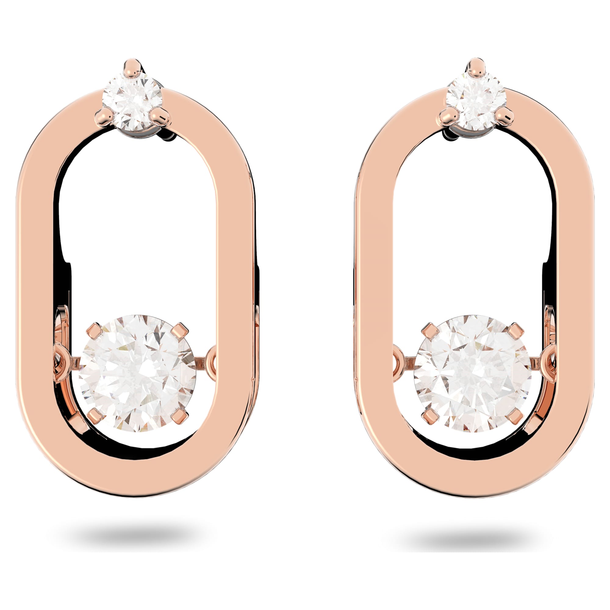 עגילי Sparkling Dc רוז גולד מבריק SWAROVSKI