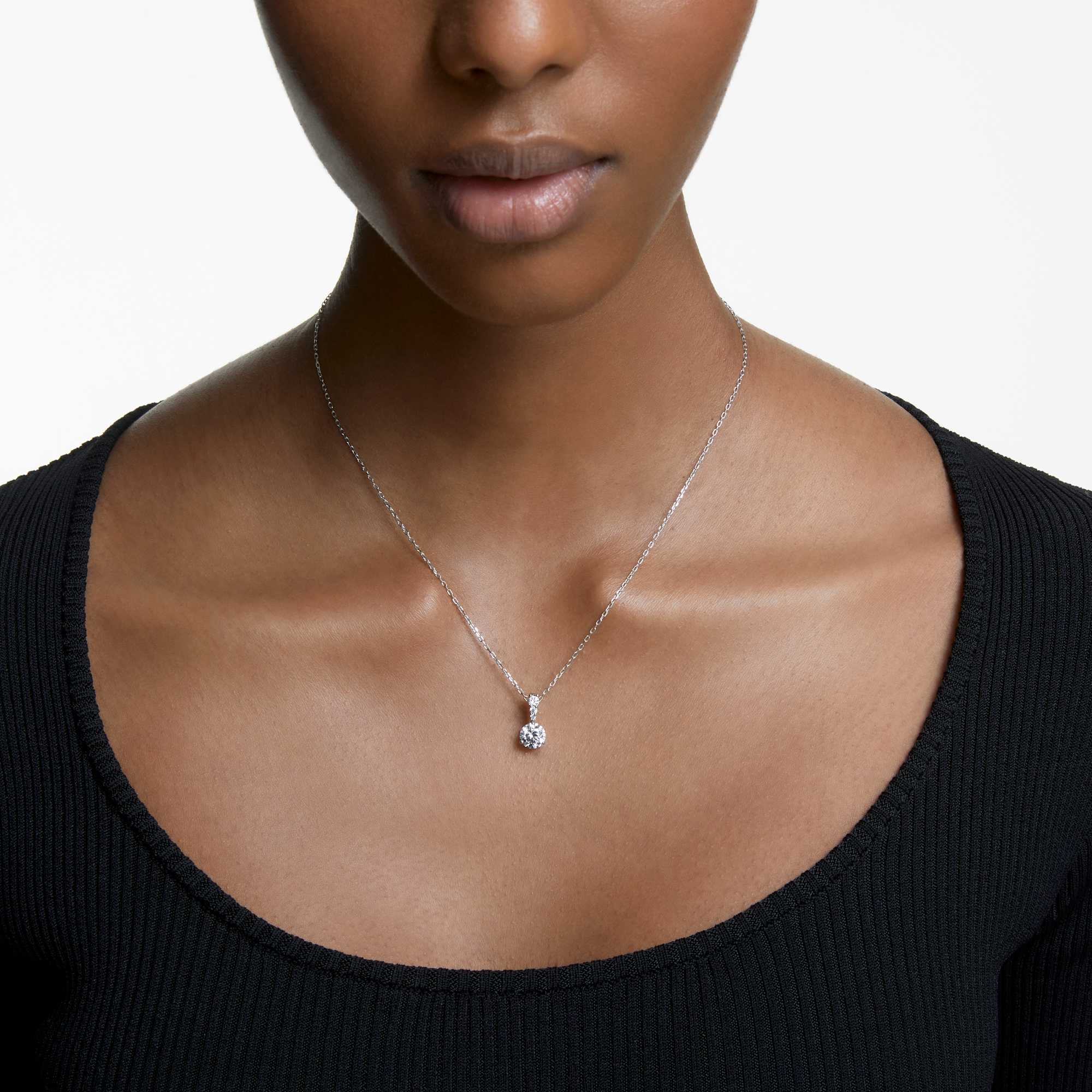 שרשרת Solitaire רודיום מבריק SWAROVSKI