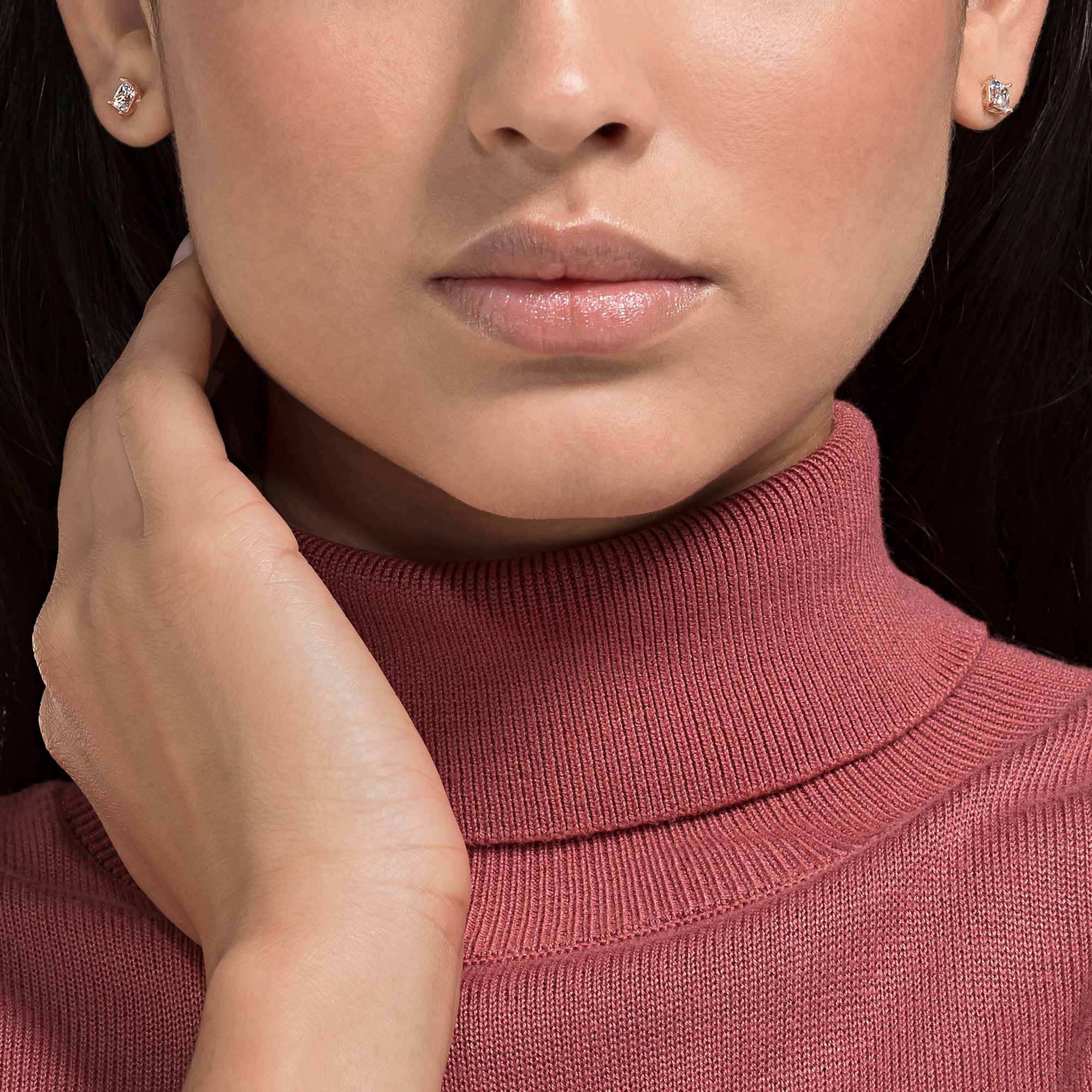 עגילי Attract רוז גולד מבריק SWAROVSKI