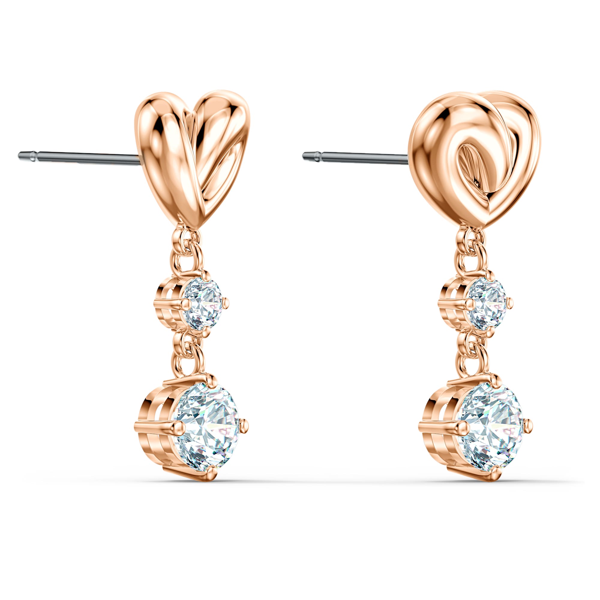 עגילי Lifelong Hrt רוז גולד מבריק SWAROVSKI