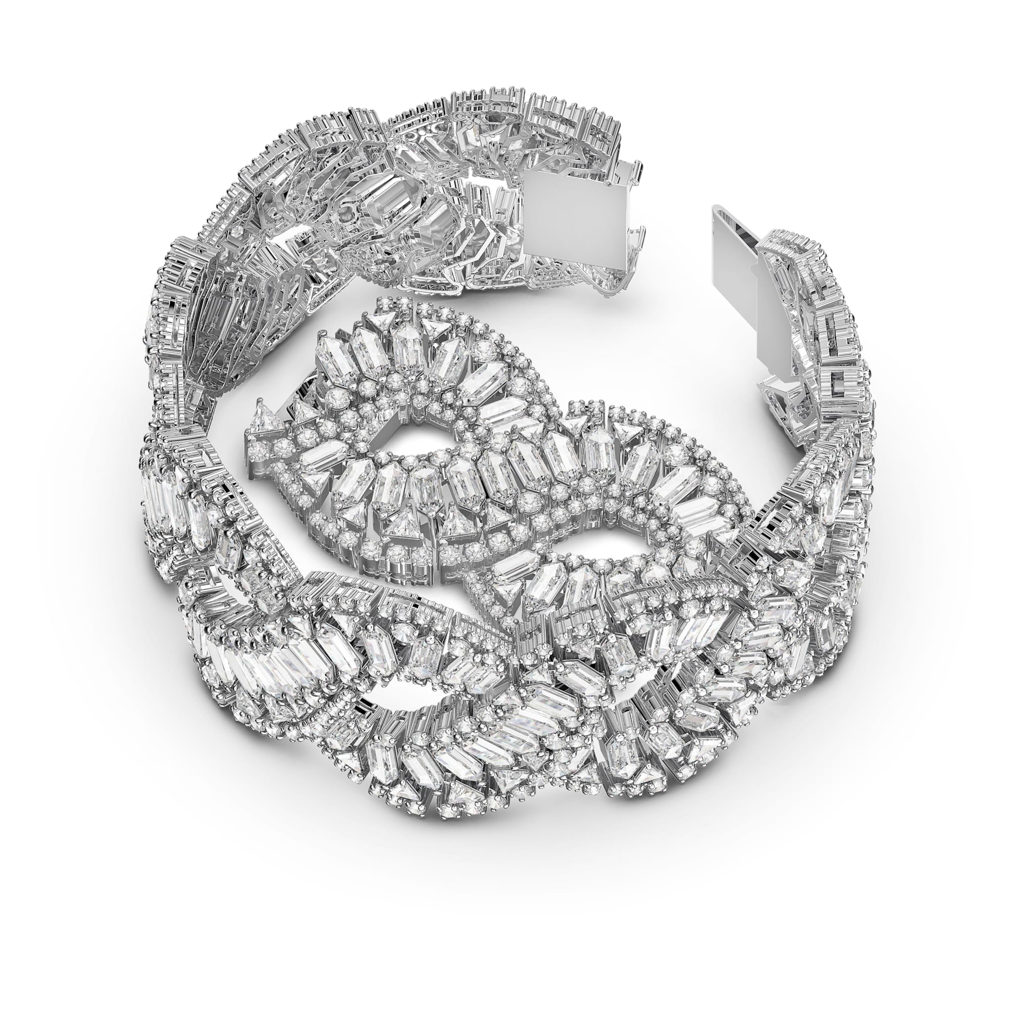 צמיד Hyperbola בציפוי רודיום מבריק SWAROVSKI