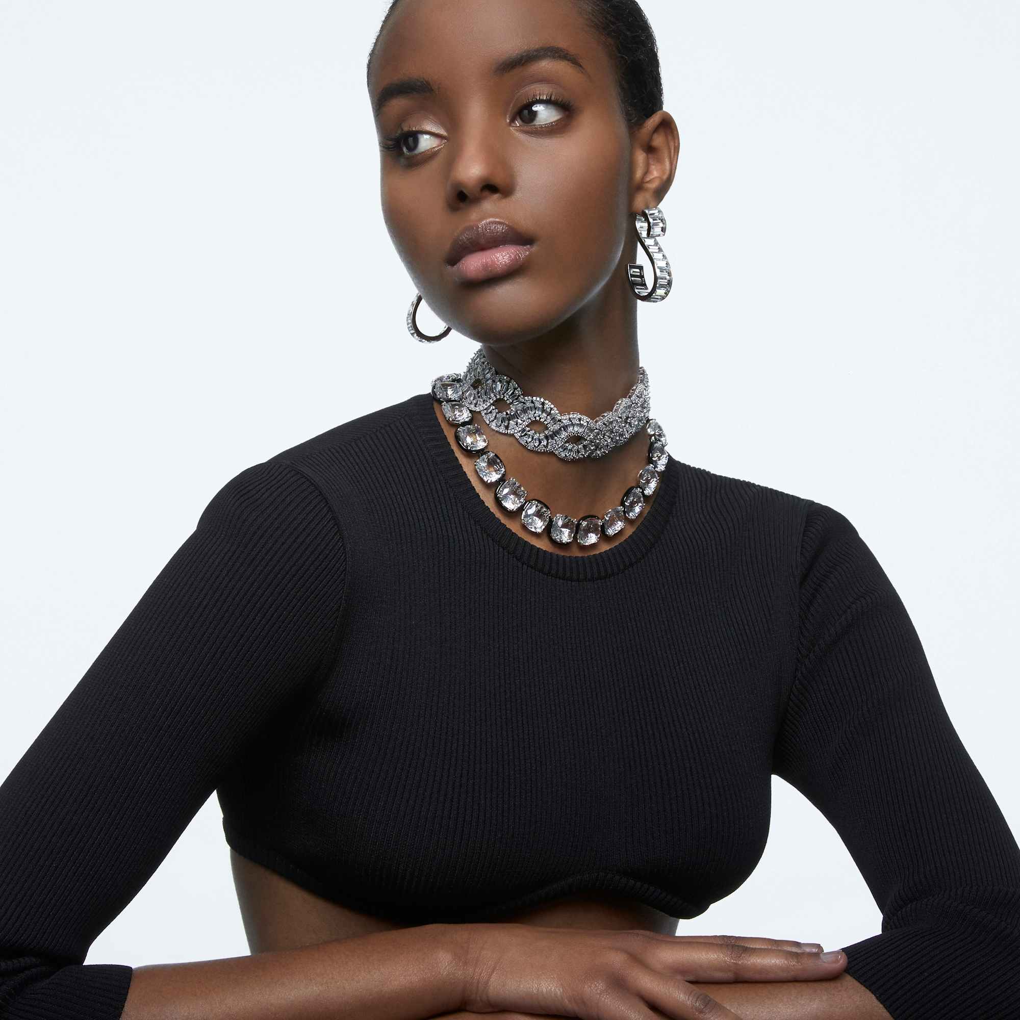 שרשרת Hyperbola בציפוי רודיום מבריק SWAROVSKI