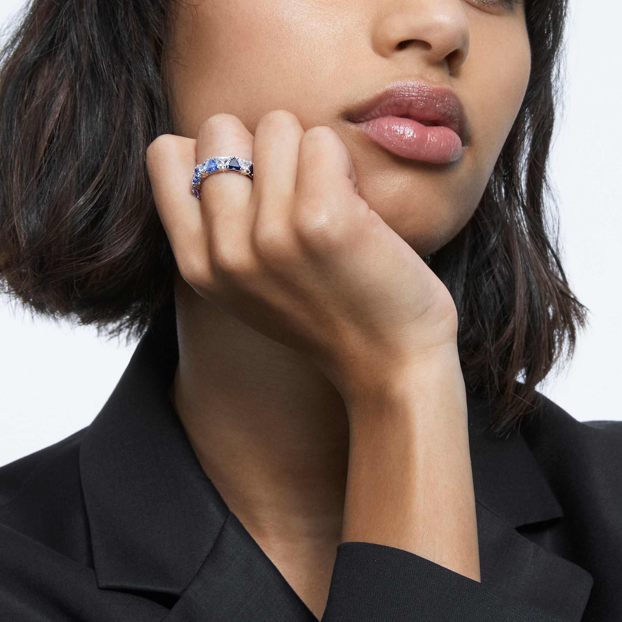 טבעת Ortyx בציפוי רודיום מבריק SWAROVSKI