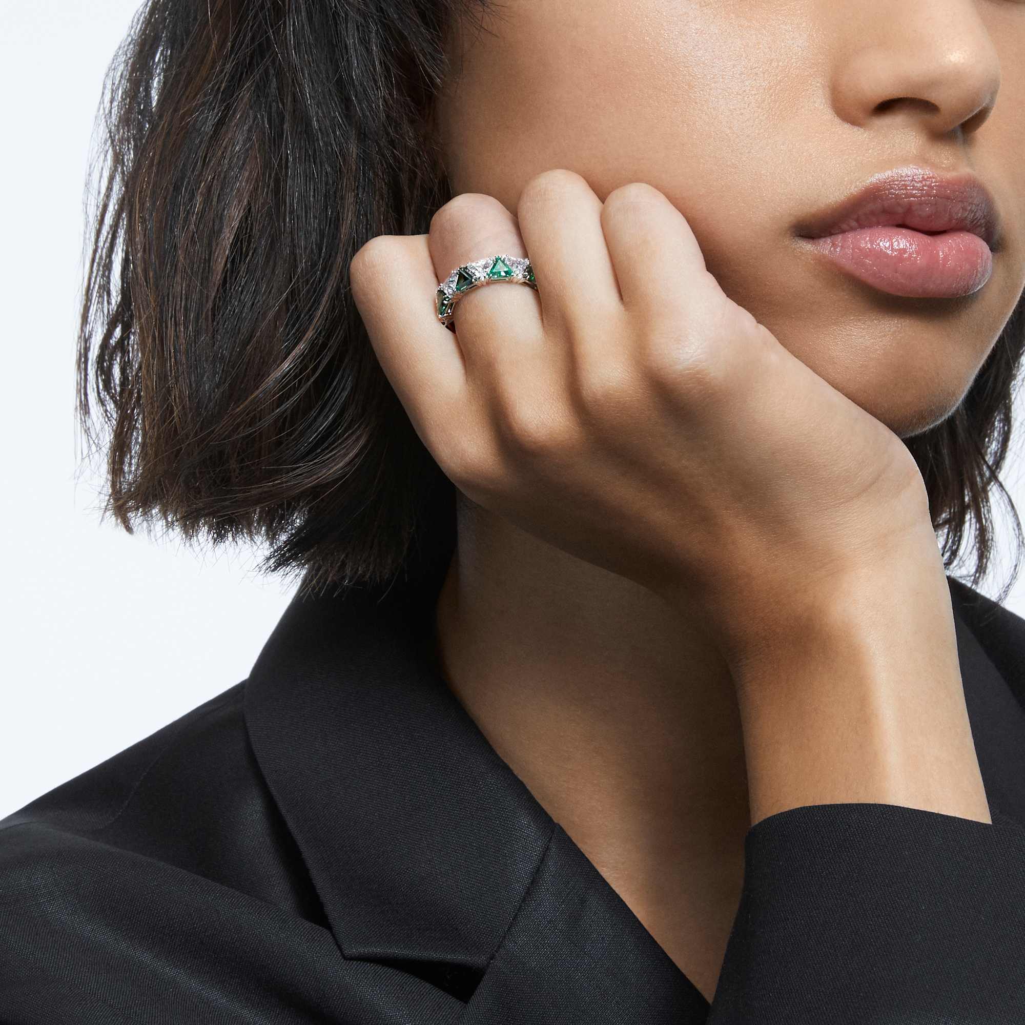 טבעת Ortyx בציפוי רודיום מבריק SWAROVSKI