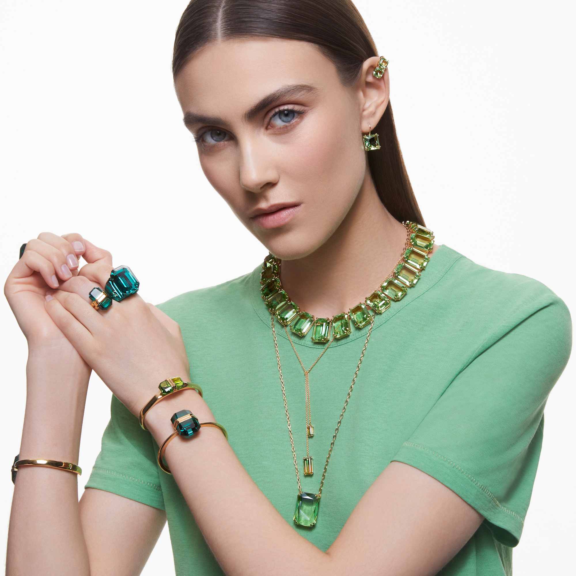 שרשרת Millenia בציפוי זהב מבריק SWAROVSKI