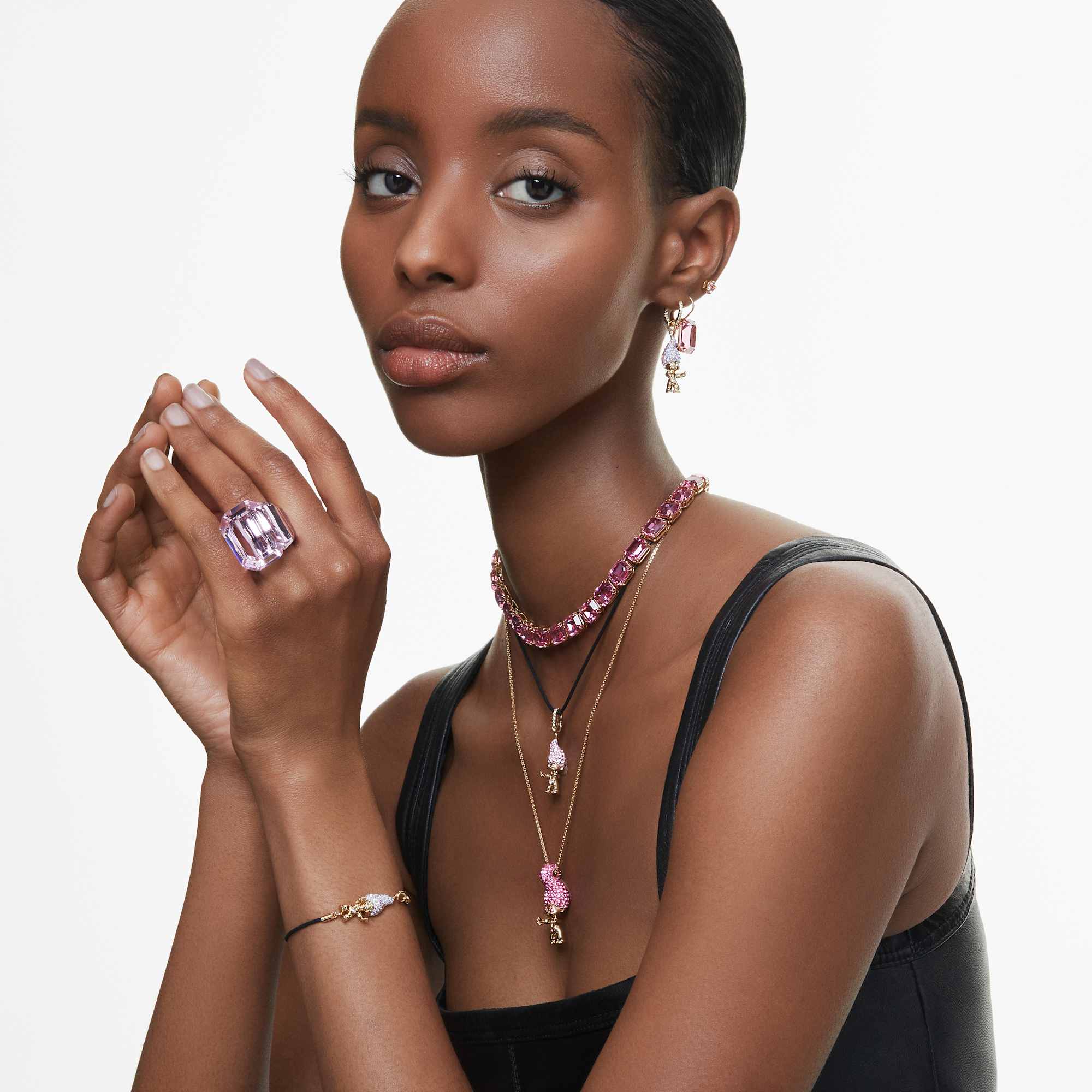 עגילי Millenia בציפוי רוז גולד מבריק SWAROVSKI