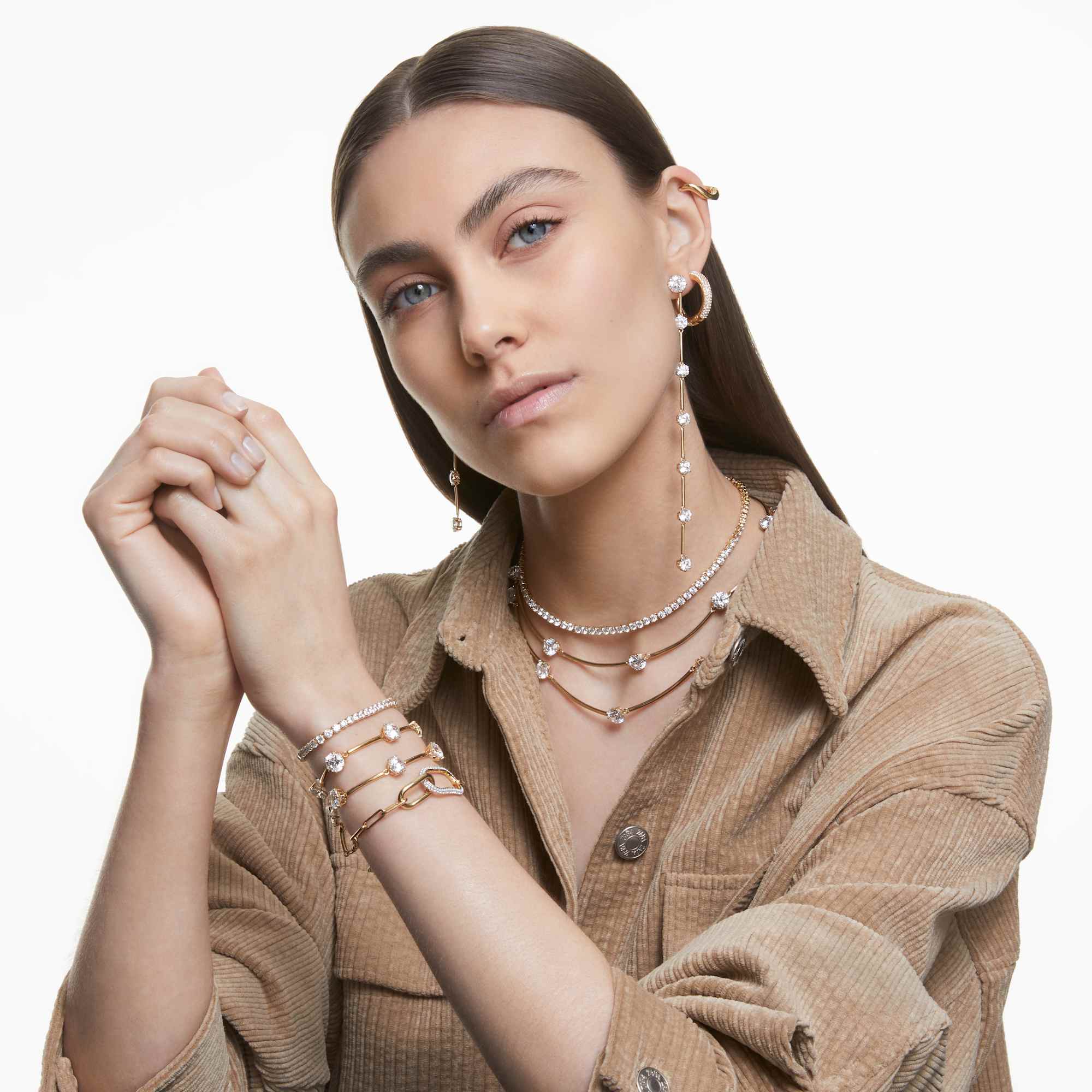 שרשרת Constella בציפוי זהב מבריק SWAROVSKI