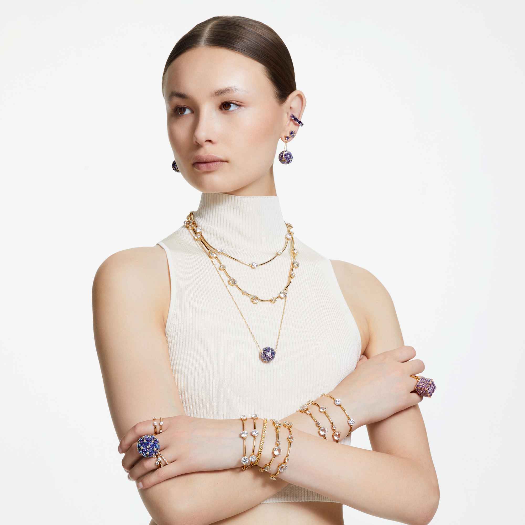 שרשרת Curiosa בציפוי זהב מבריק SWAROVSKI