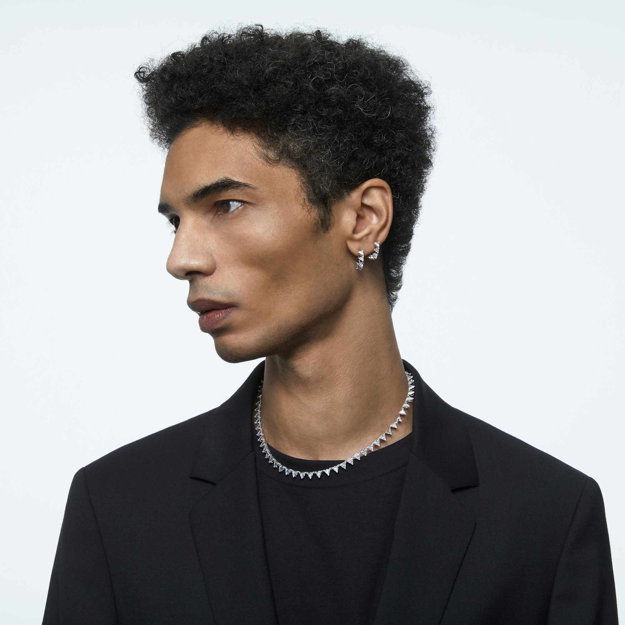 עגילי Ortyx בציפוי רודיום מבריק SWAROVSKI