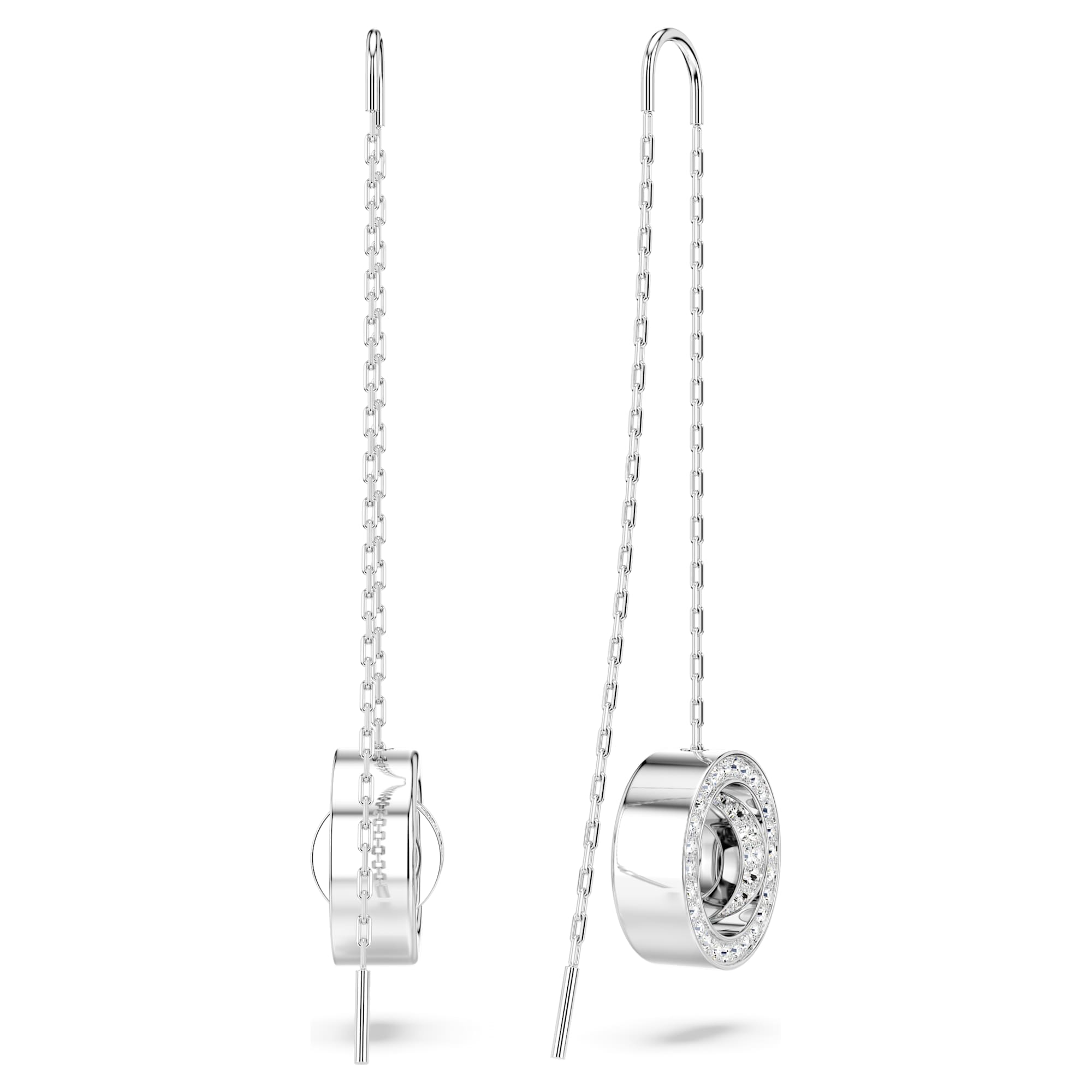 עגילי Hollow בציפוי רודיום מבריק SWAROVSKI