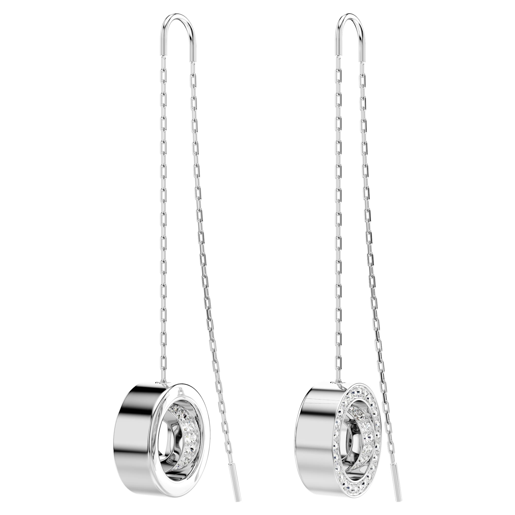 עגילי Hollow בציפוי רודיום מבריק SWAROVSKI