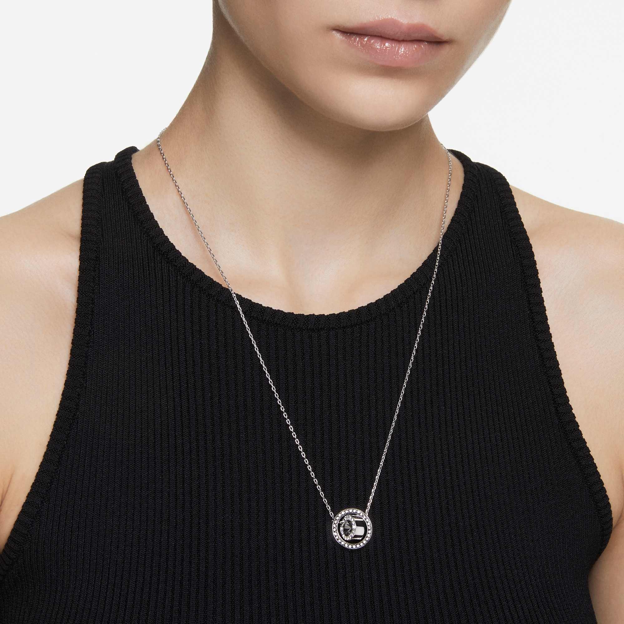 שרשרת Hollow בציפוי רודיום מבריק SWAROVSKI