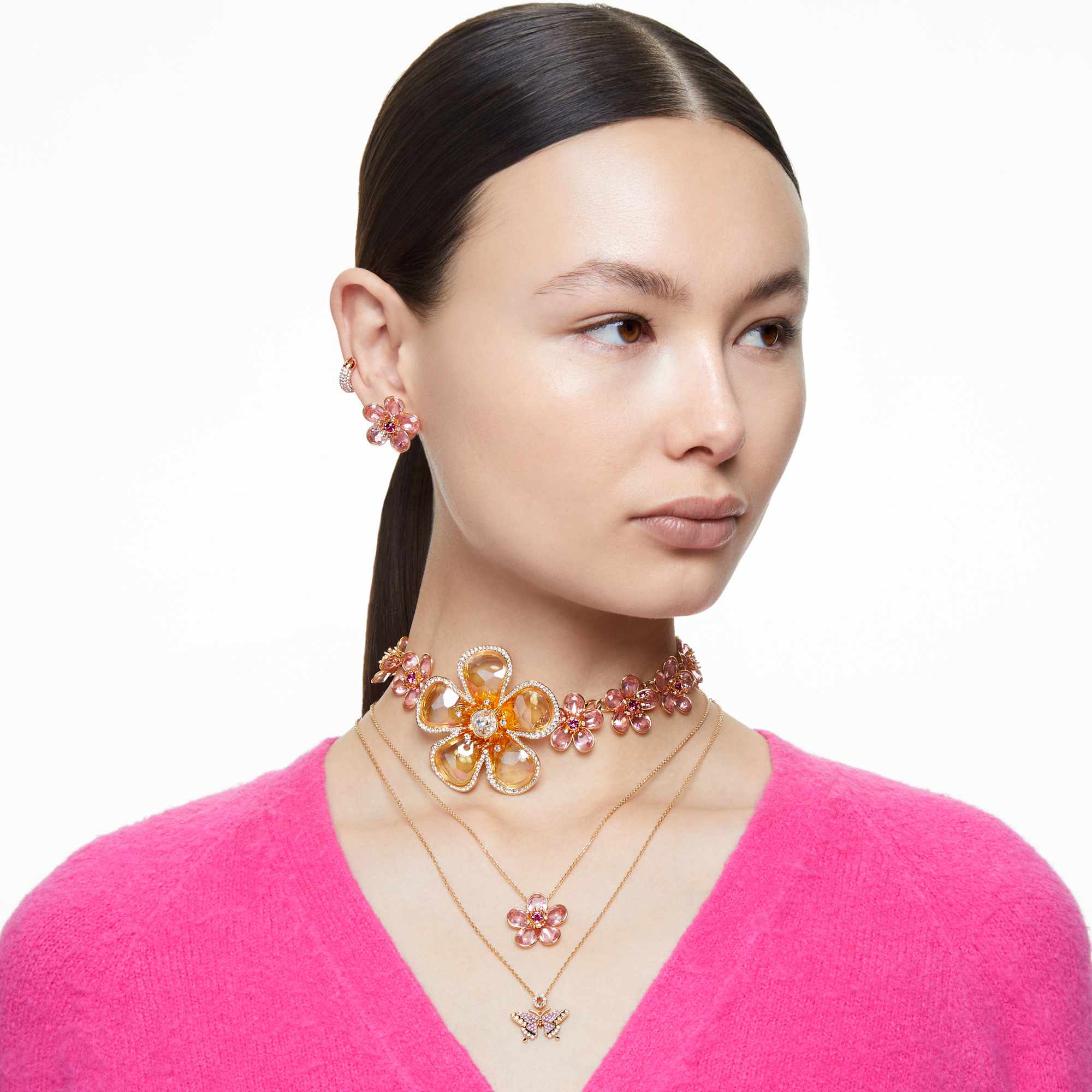 עגילי Dextera בציפוי רוז גולד מבריק SWAROVSKI