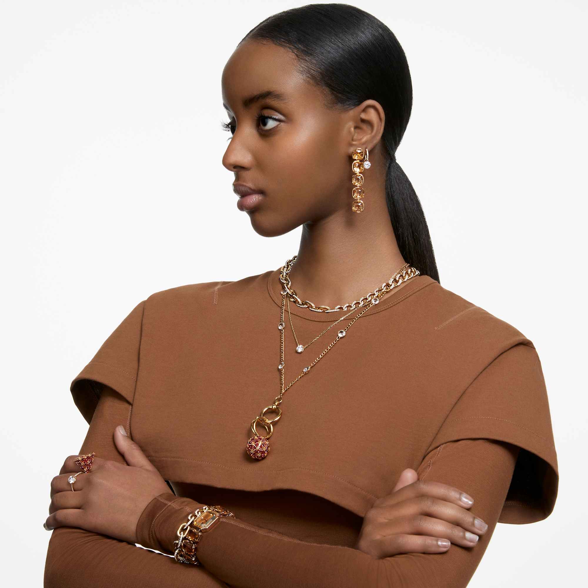 שרשרת Constella בציפוי זהב מבריק SWAROVSKI