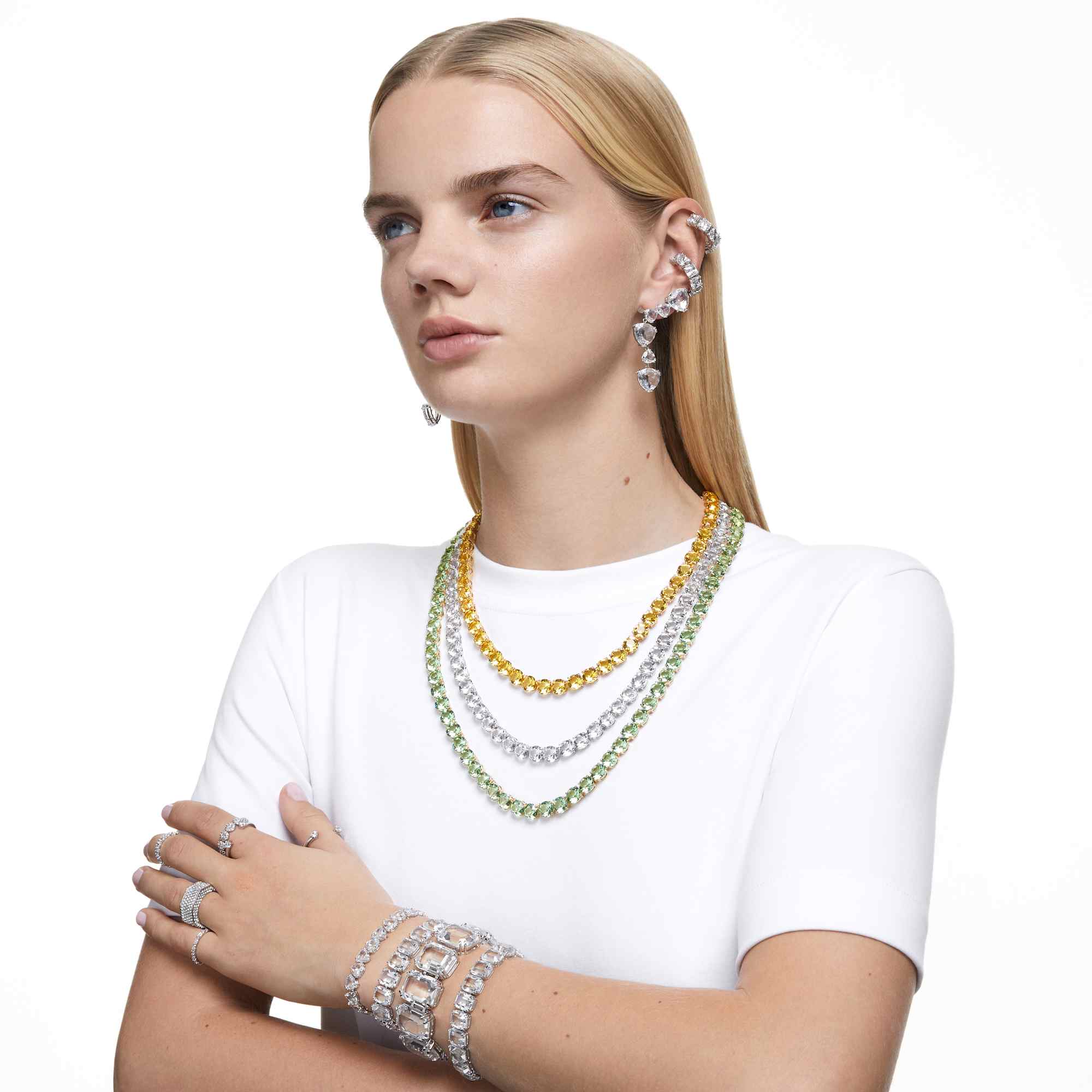 טבעת Constella בציפוי רודיום מבריק SWAROVSKI