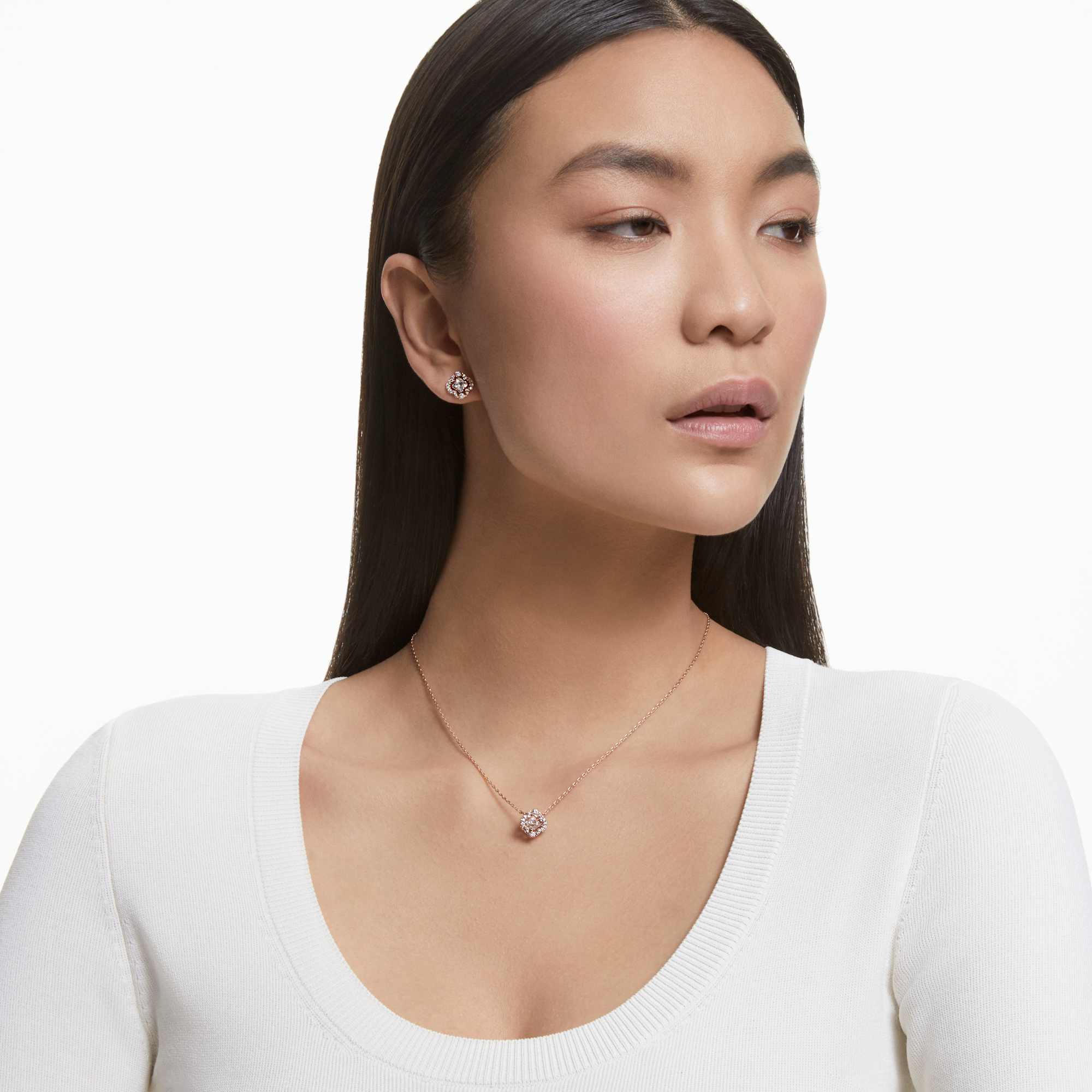 סט Sparkling Dc בציפוי רוז גולד מבריק SWAROVSKI