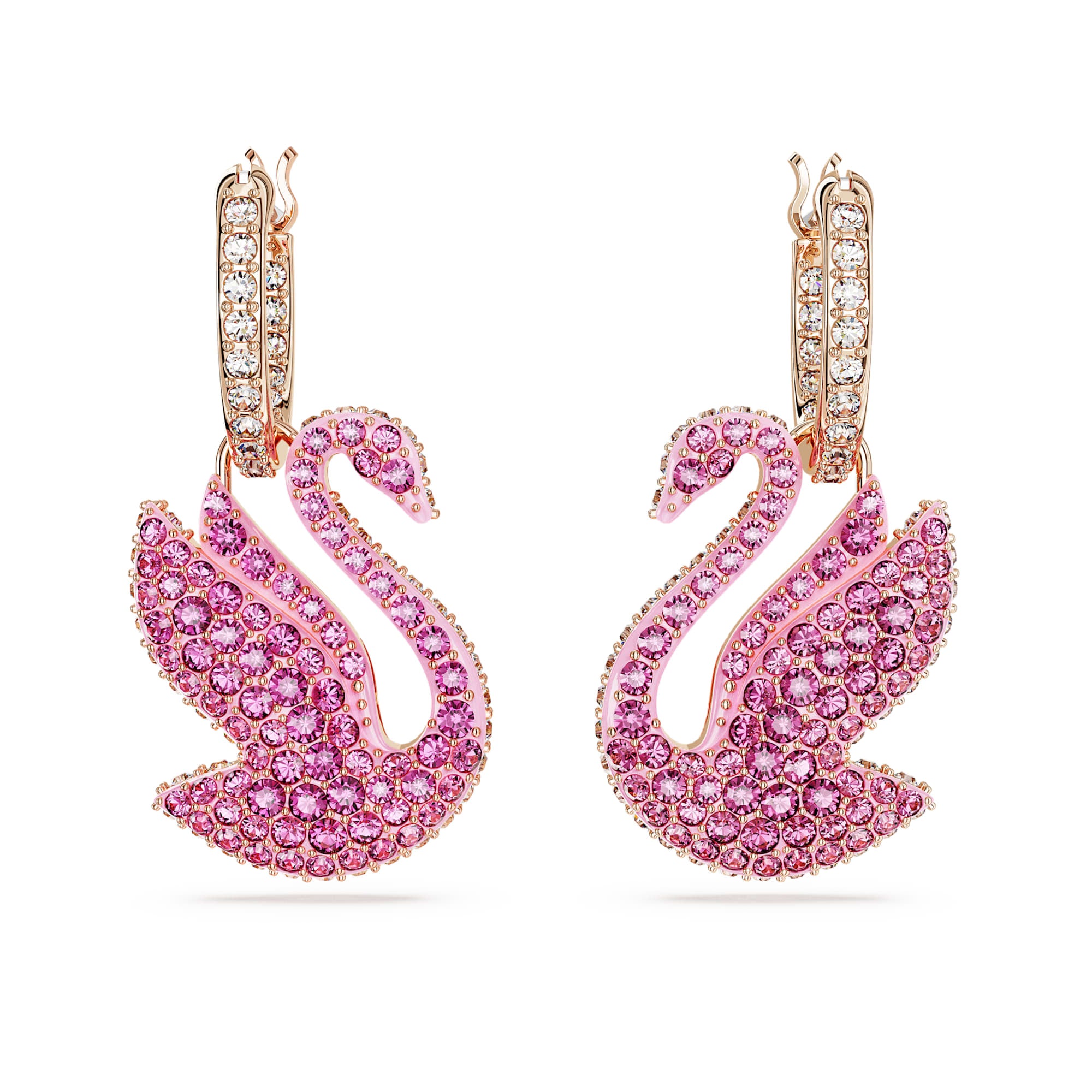 עגיל swan ורוד SWAROVSKI