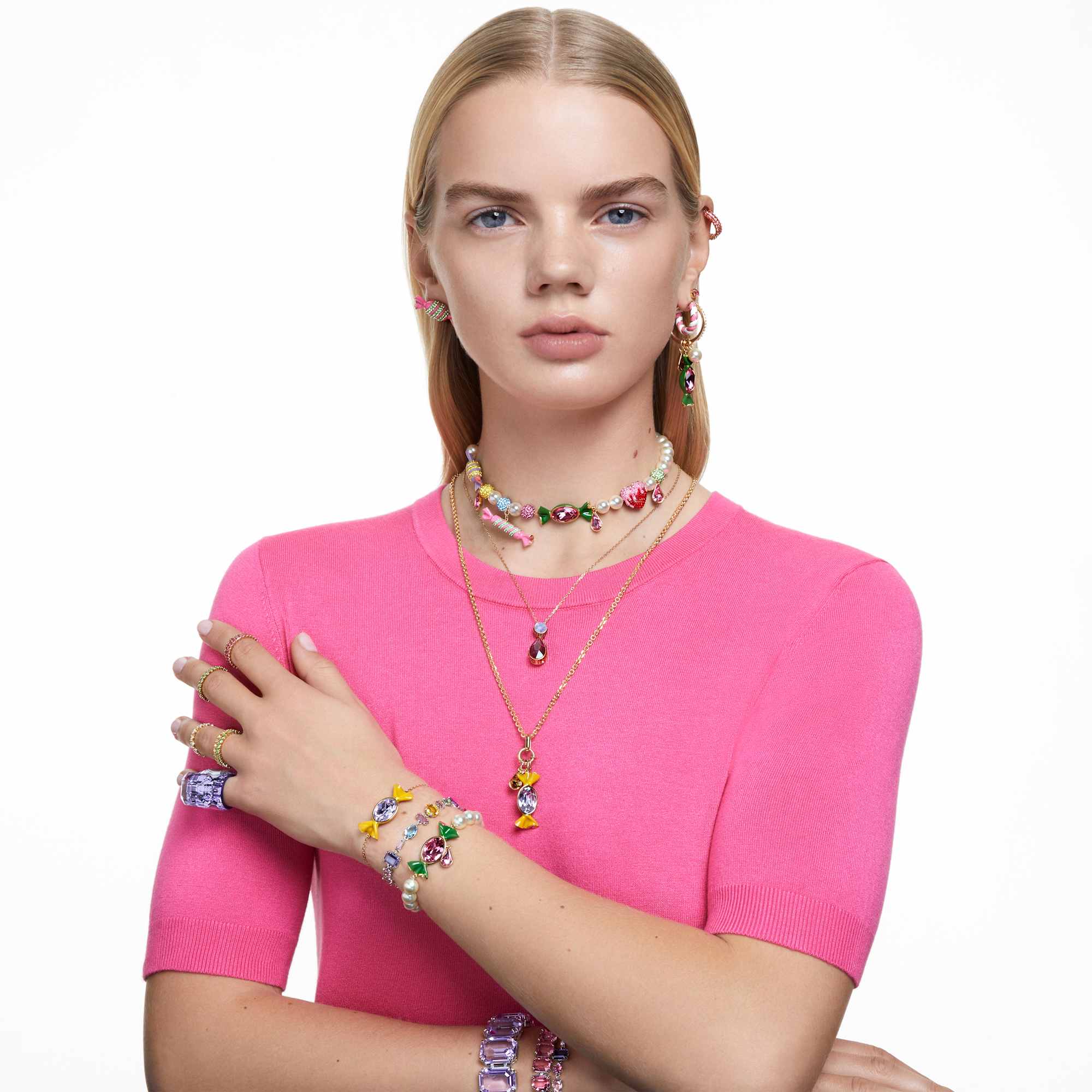 טבעת Matrix בציפוי רוז גולד מבריק SWAROVSKI