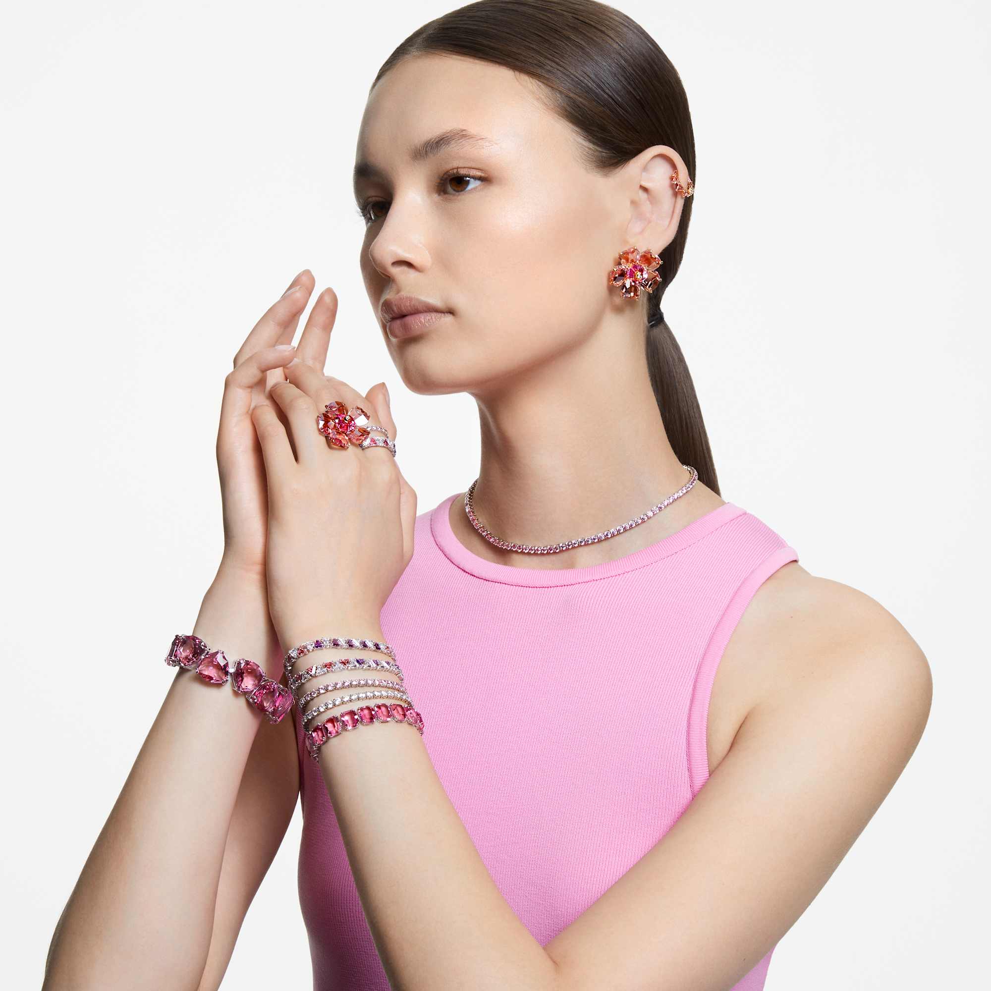 עגילי Florere בציפוי זהב מבריק SWAROVSKI