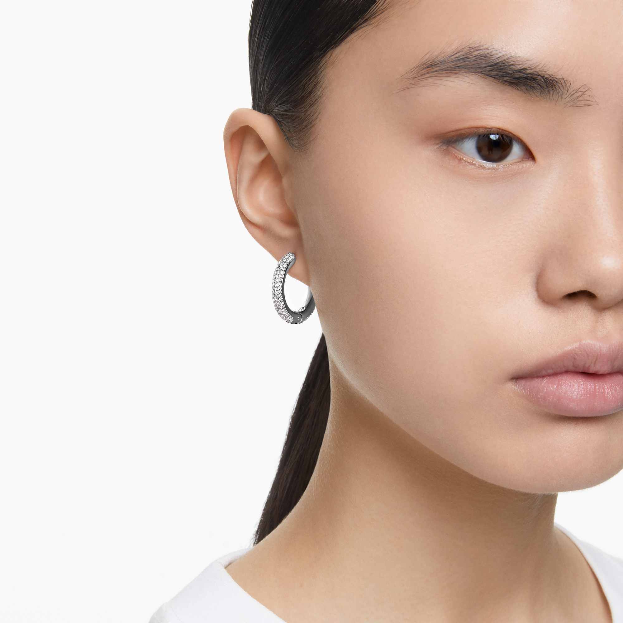 עגילי Dextera בציפוי רודיום מבריק SWAROVSKI