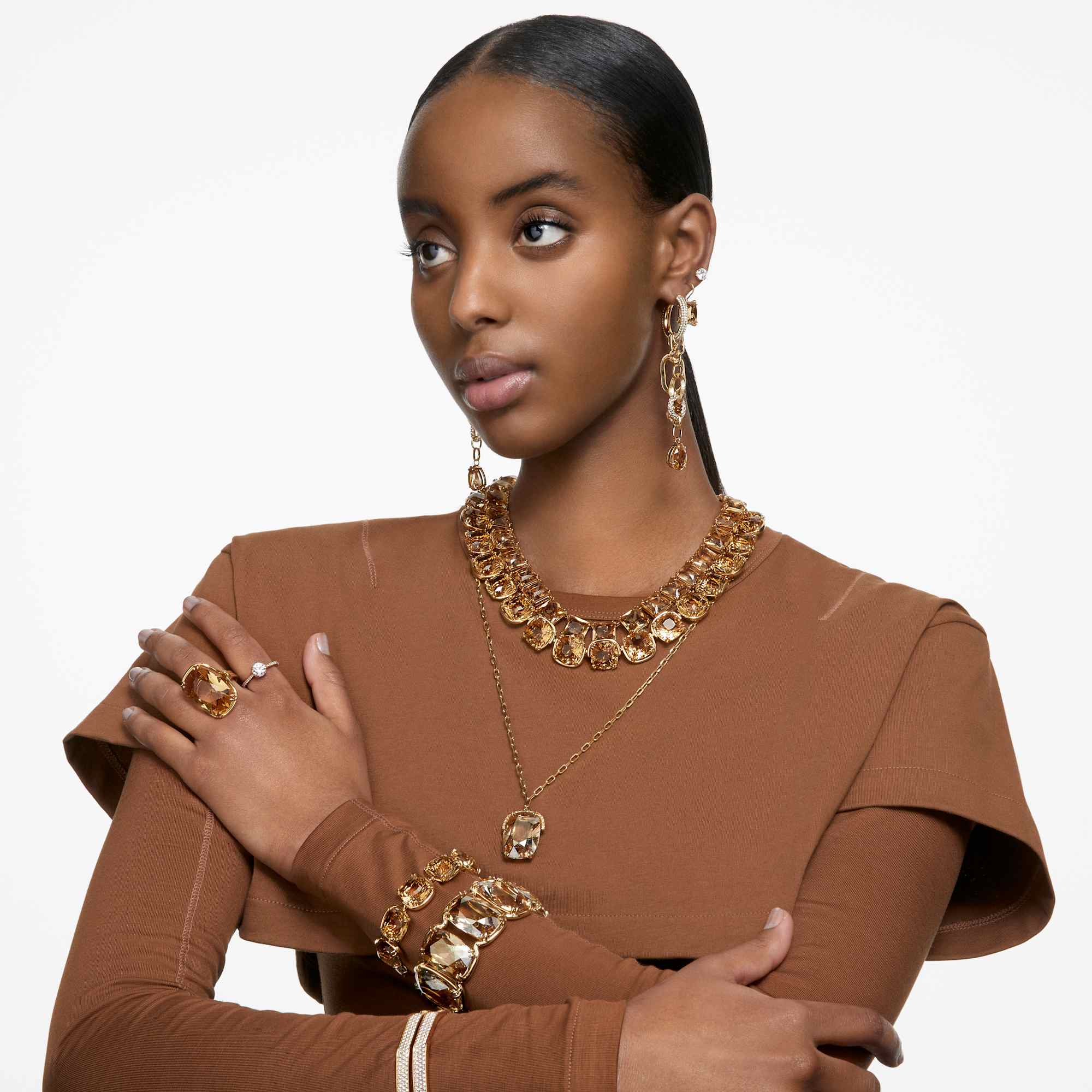 צמיד Dextera בציפוי זהב מבריק SWAROVSKI