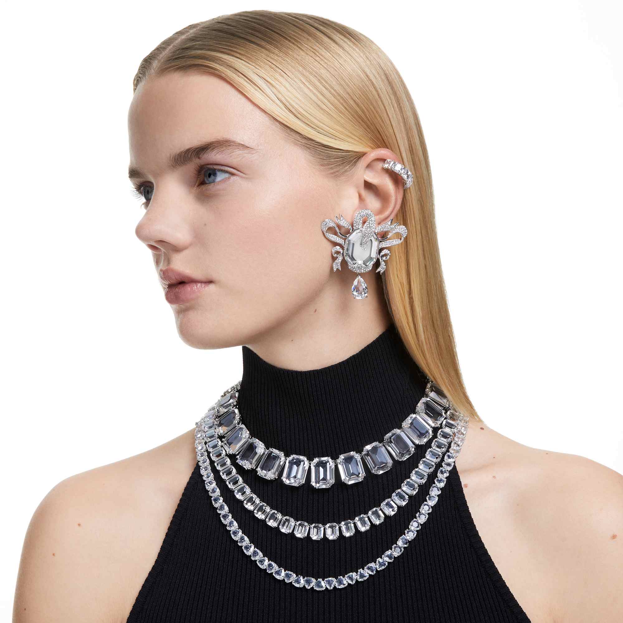 עגילי Millenia בציפוי רודיום מבריק SWAROVSKI