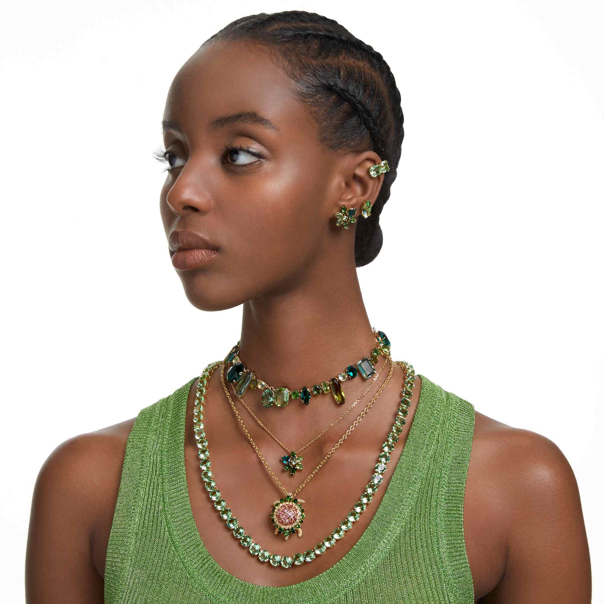 עגילי Millenia בציפוי זהב מבריק SWAROVSKI