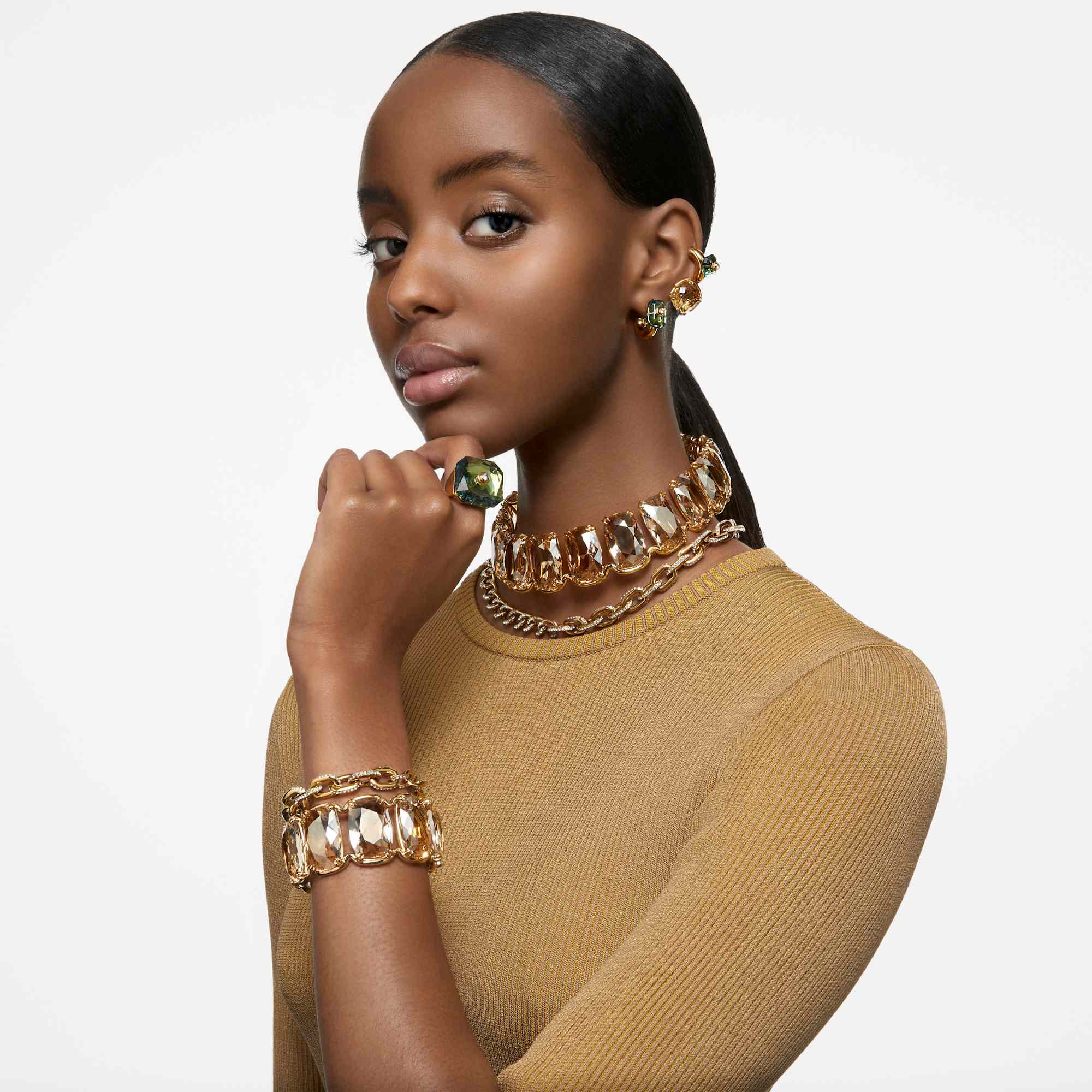 שרשרת Dextera בציפוי זהב מבריק SWAROVSKI