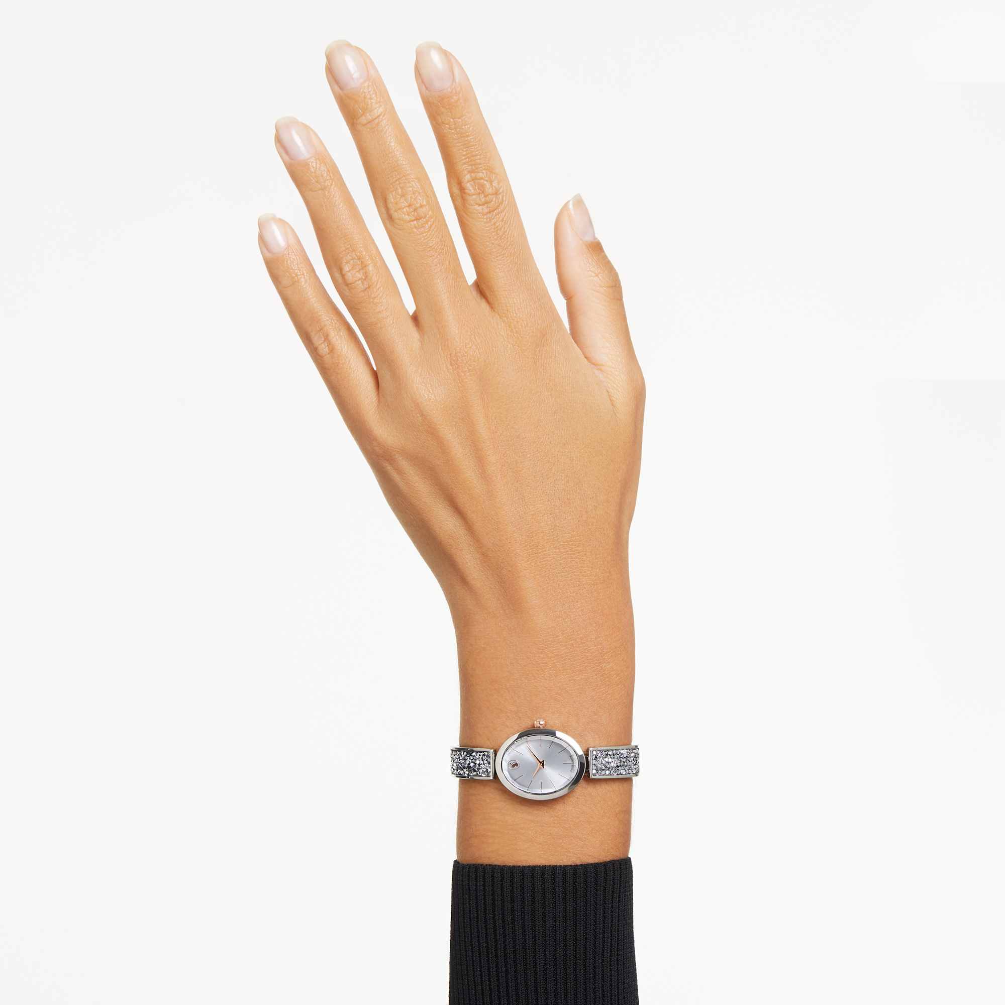 שעון Crystal Rock Oval בציפוי רודיום מבריק SWAROVSKI