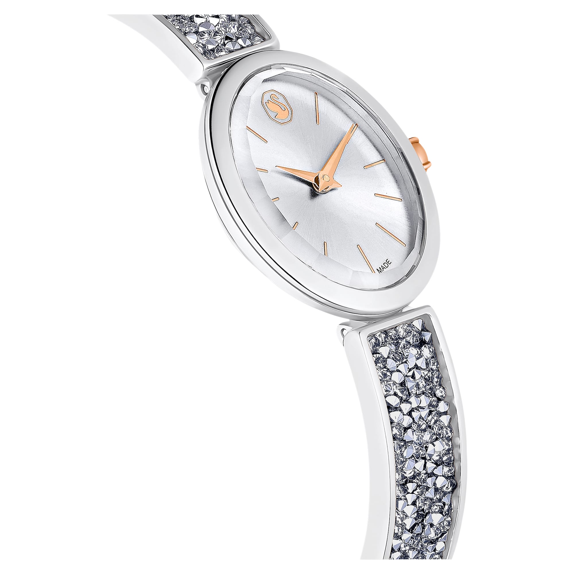 שעון Crystal Rock Oval בציפוי רודיום מבריק SWAROVSKI