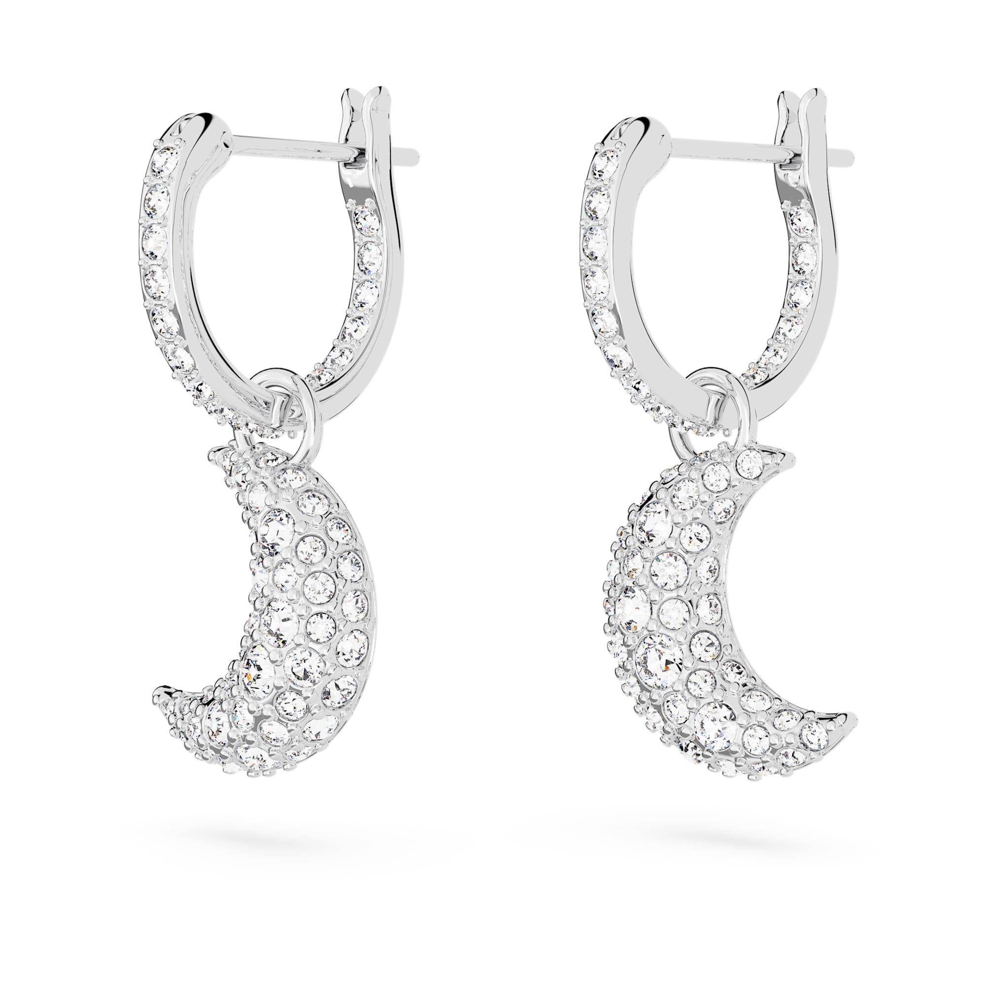 עגילי Luna בציפוי רודיום מבריק SWAROVSKI