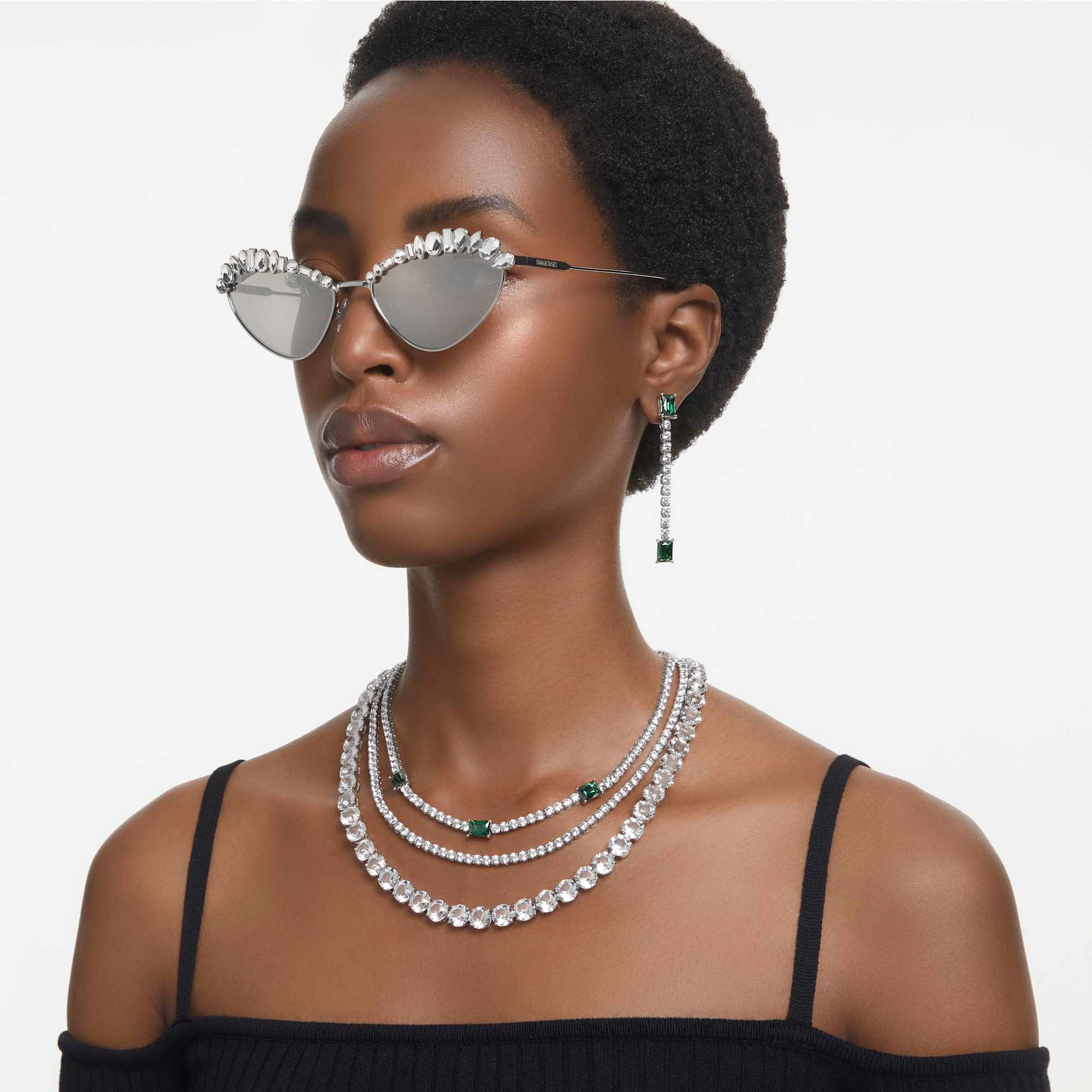 שרשרת Matrix בציפוי רודיום מבריק SWAROVSKI