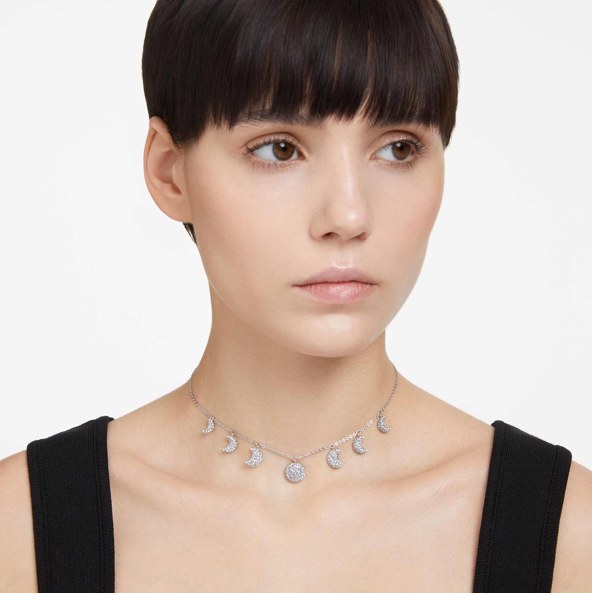 שרשרת Luna בציפוי רודיום מבריק SWAROVSKI