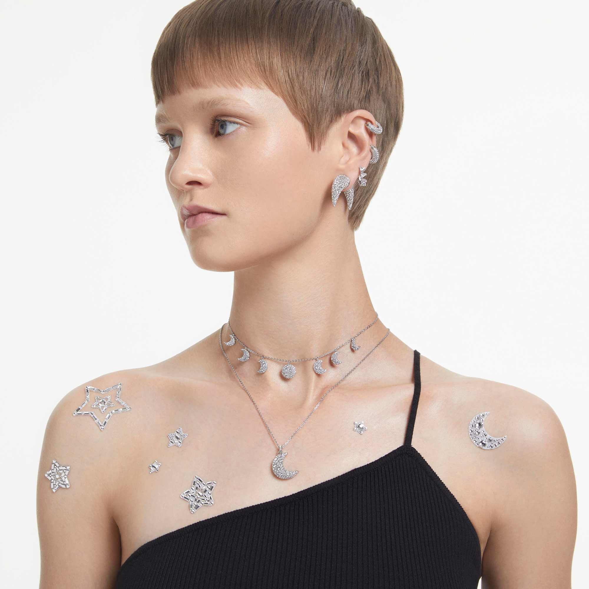 שרשרת Luna בציפוי רודיום מבריק SWAROVSKI