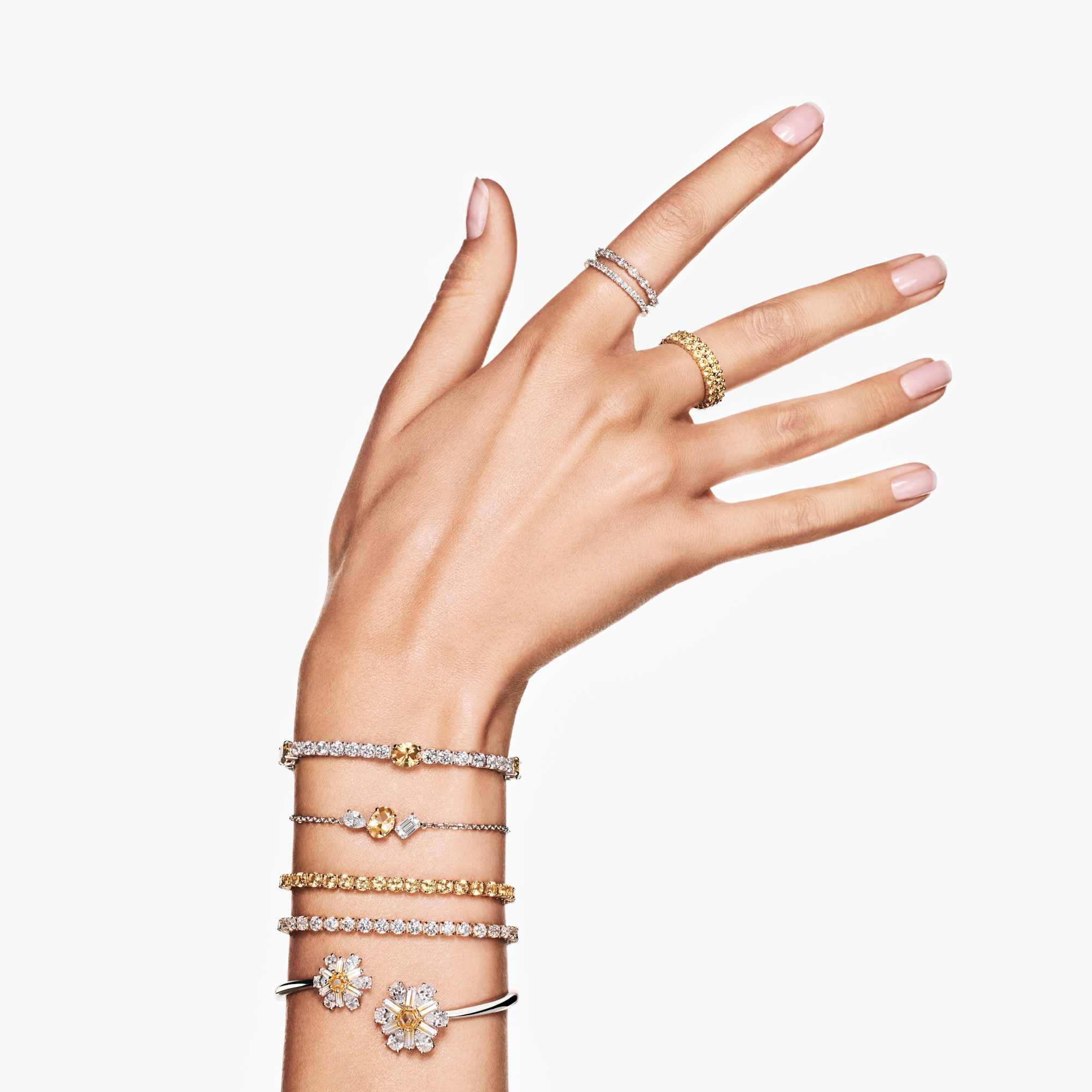 צמיד Matrix בציפוי רודיום מבריק SWAROVSKI