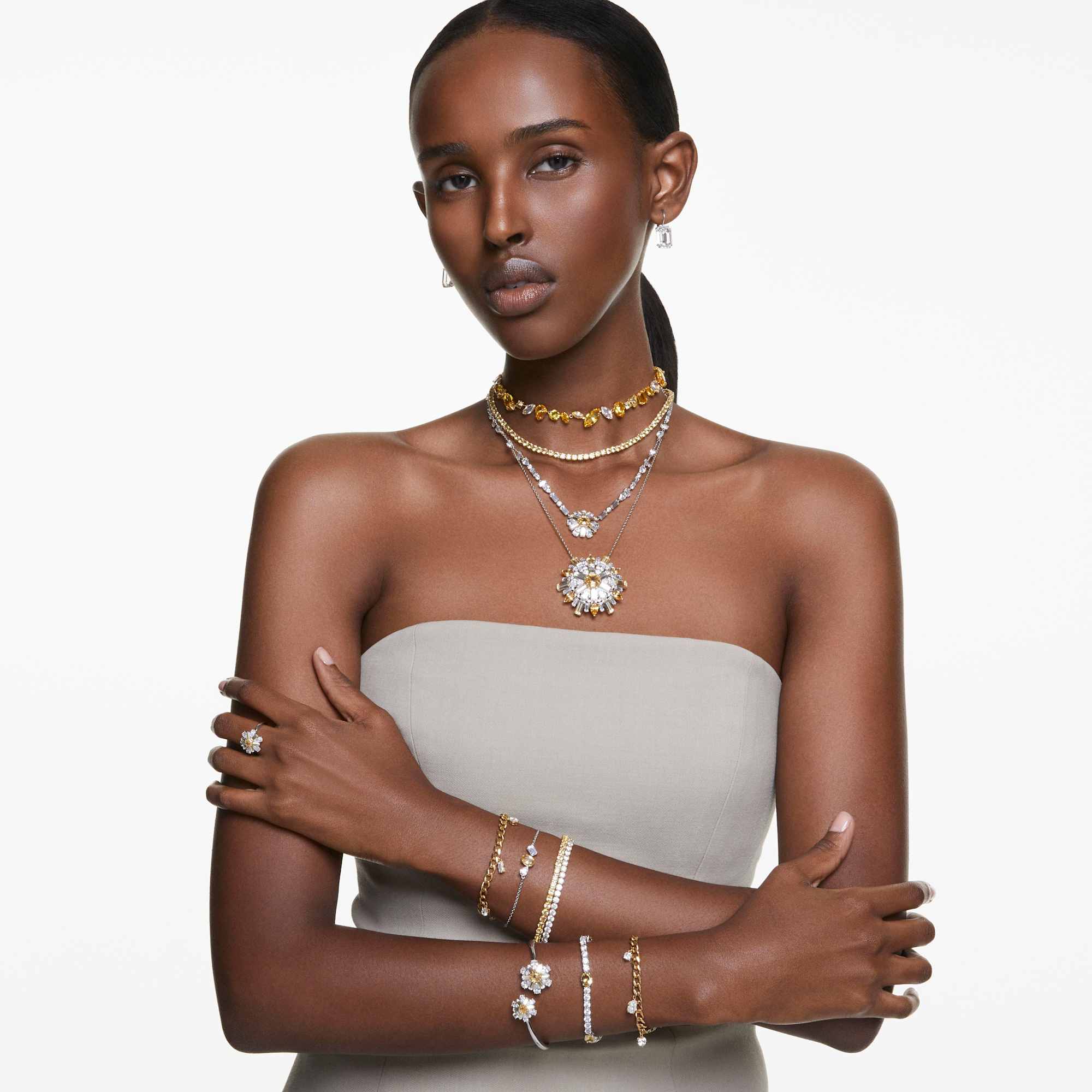 צמיד Matrix בציפוי רודיום מבריק SWAROVSKI