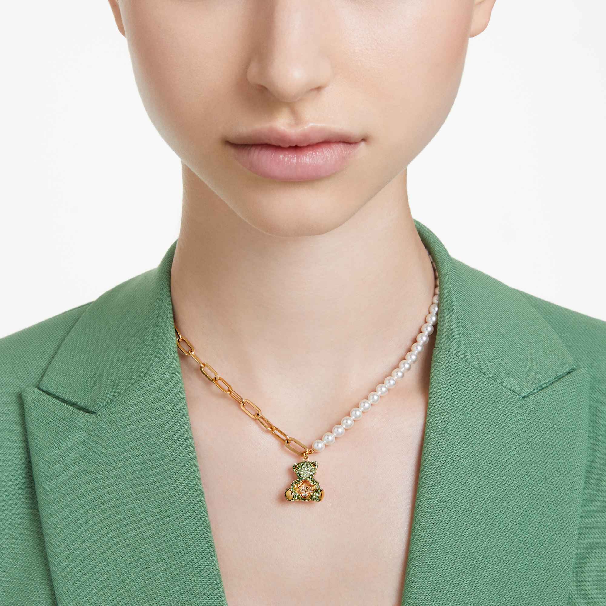 שרשרת Teddy בציפוי זהב מבריק SWAROVSKI