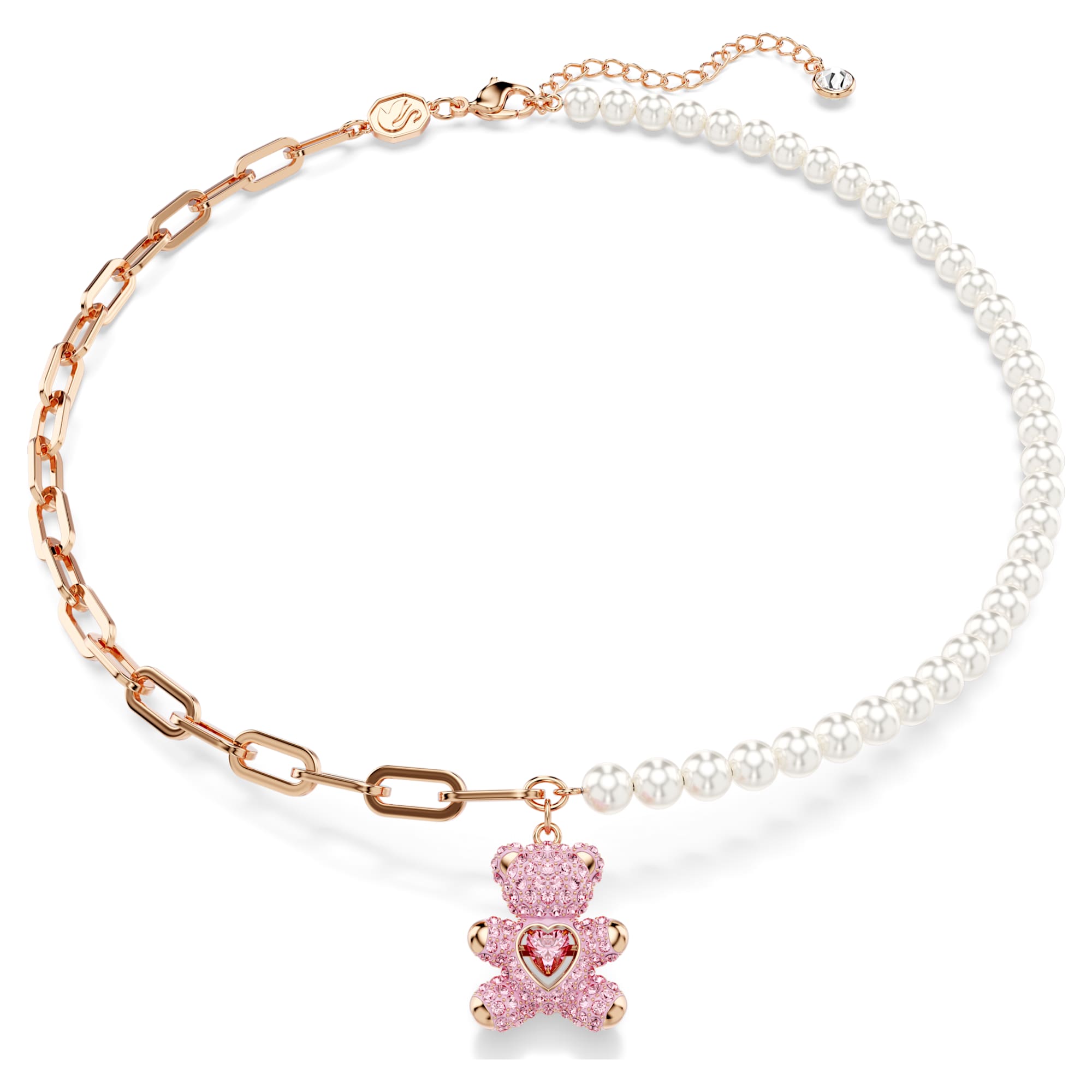 שרשרת Teddy בציפוי רוז גולד מבריק SWAROVSKI