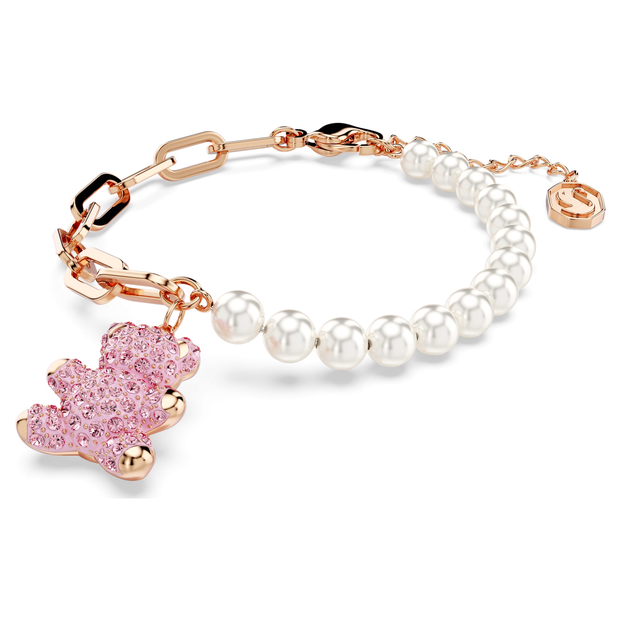 צמיד Teddy בציפוי רוז גולד מבריק SWAROVSKI