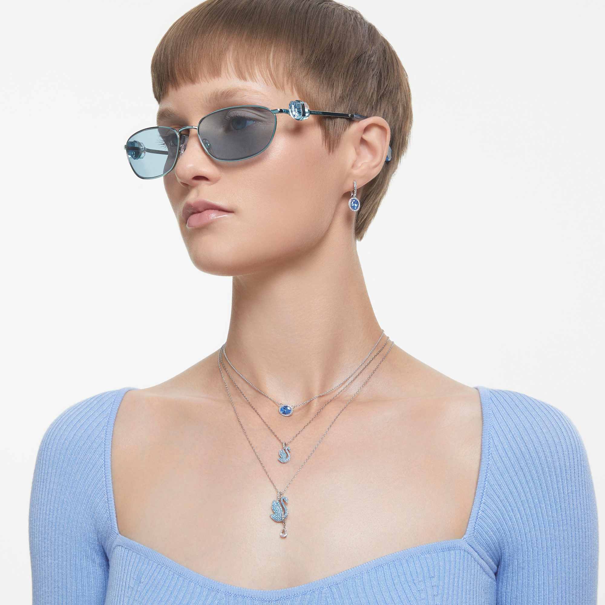 עגילי Constella בציפוי רודיום מבריק SWAROVSKI