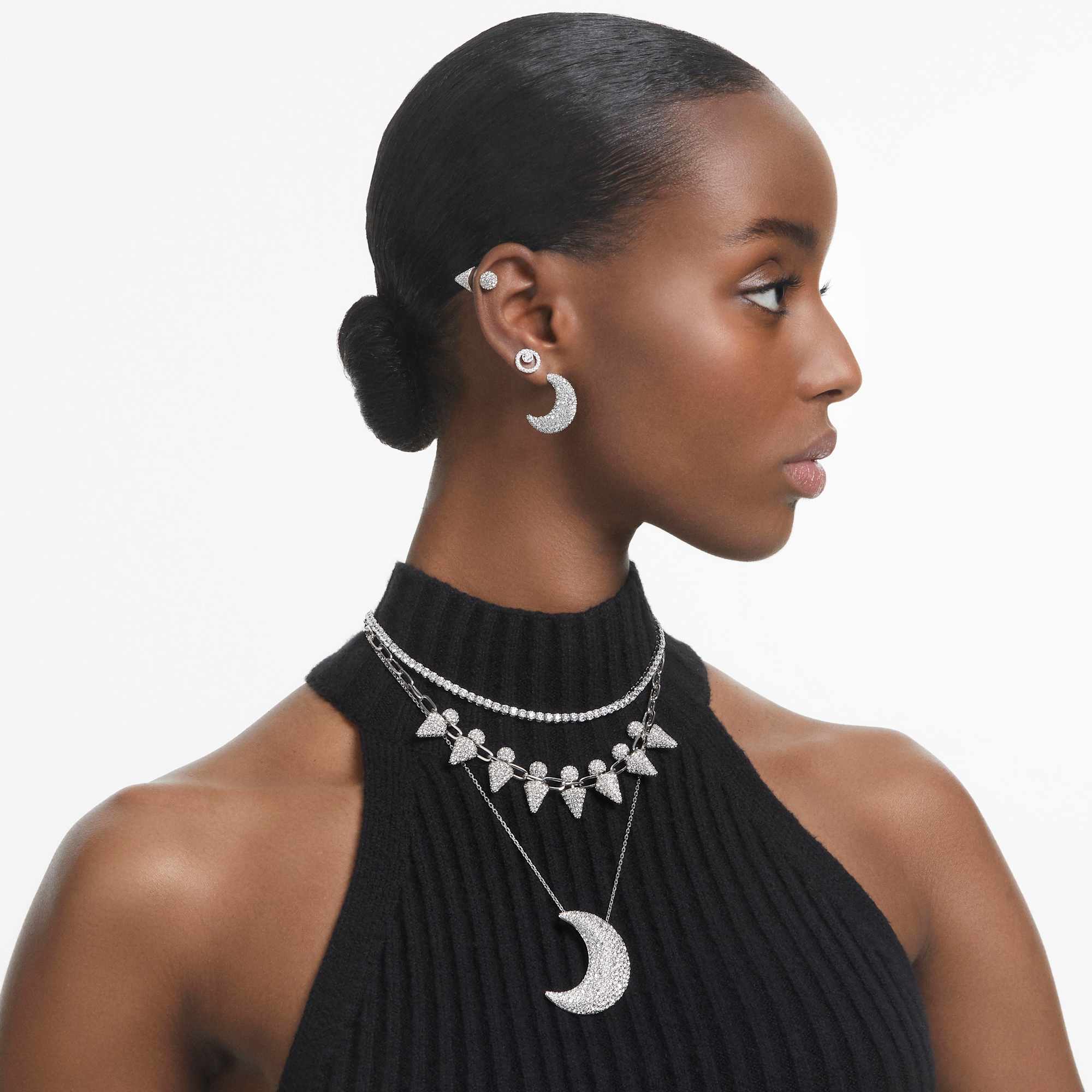 שרשרת Luna בציפוי רודיום מבריק SWAROVSKI