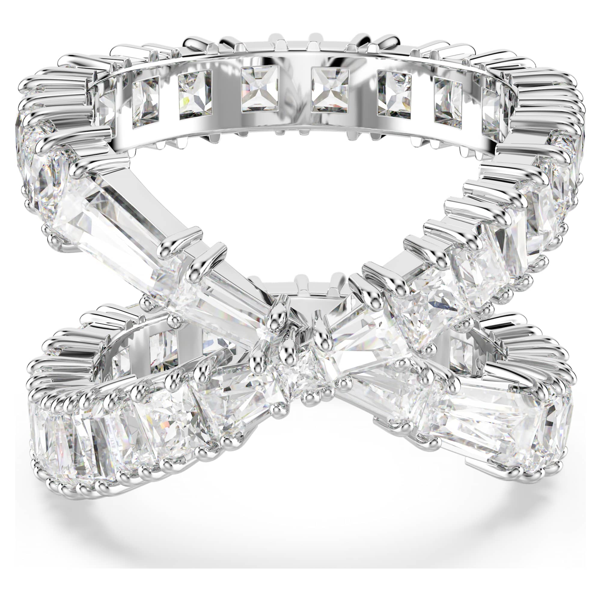 טבעת Hyperbola בציפוי רודיום מבריק SWAROVSKI