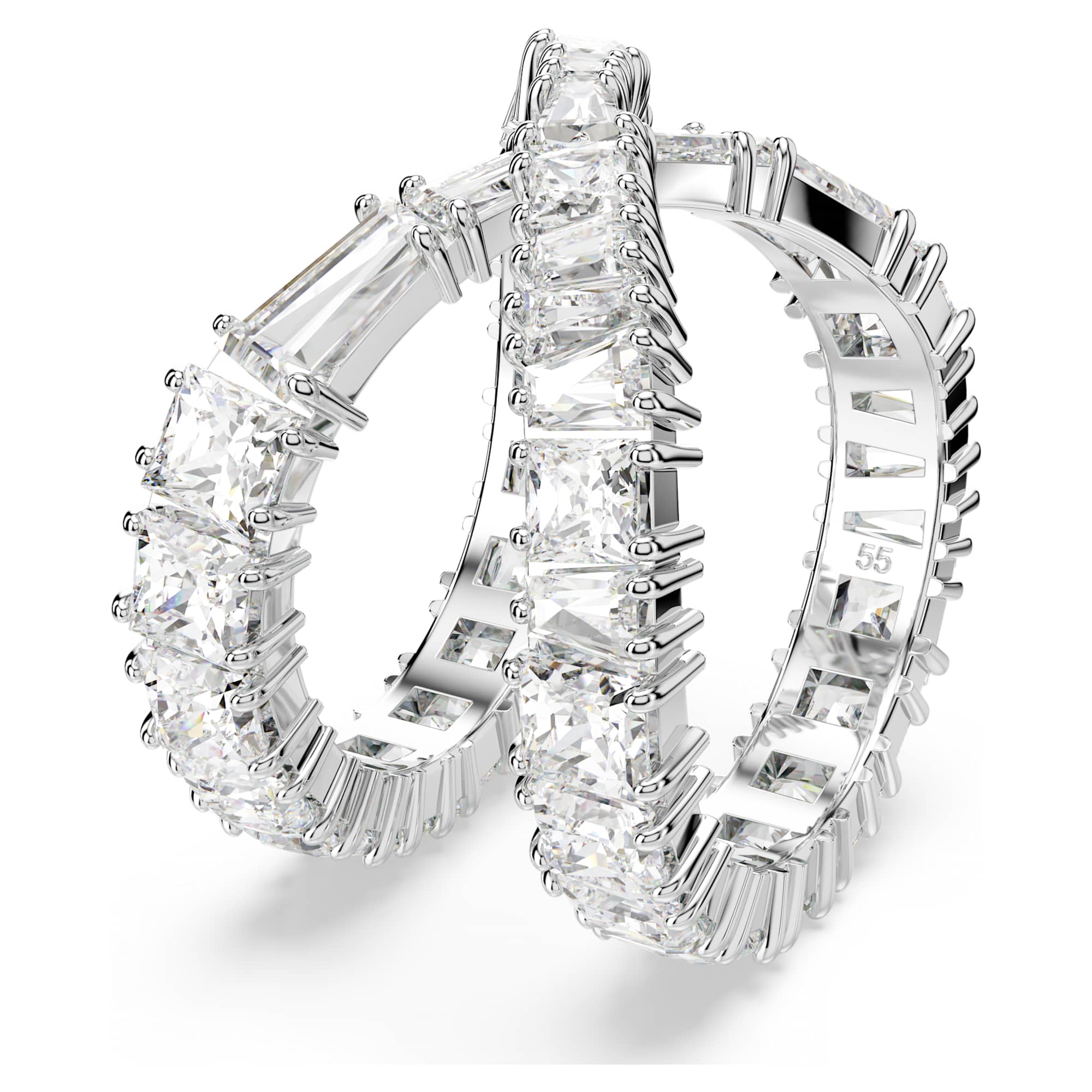 טבעת Hyperbola בציפוי רודיום מבריק SWAROVSKI