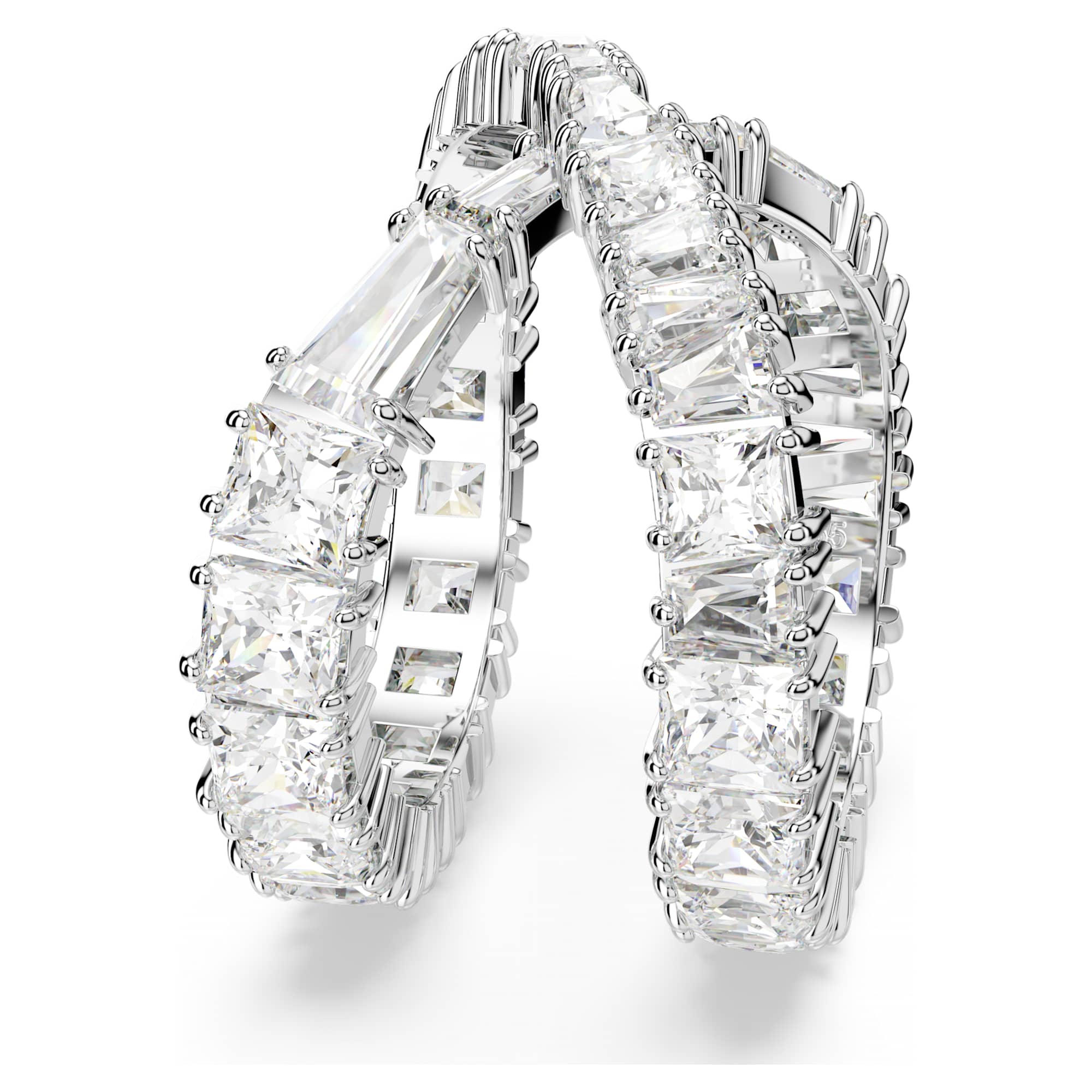 טבעת Hyperbola בציפוי רודיום מבריק SWAROVSKI